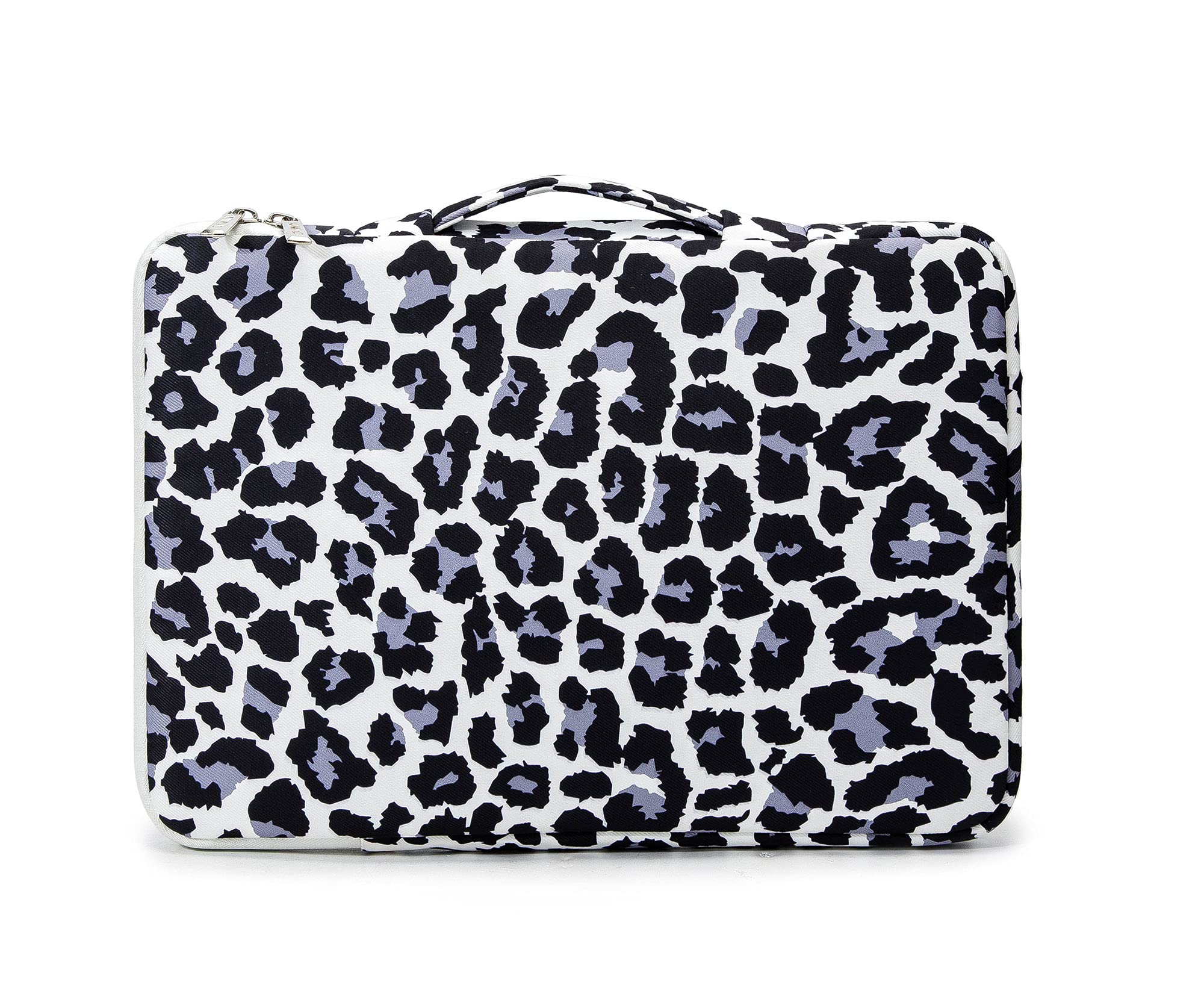 360° Waterproof Laptop Sleeve Case for MacBook Pro 16 & 15-15.6 Inch - Shockproof Protective Bag with Handle (Leopard Print) - Perfect for Travel, Office & School Use