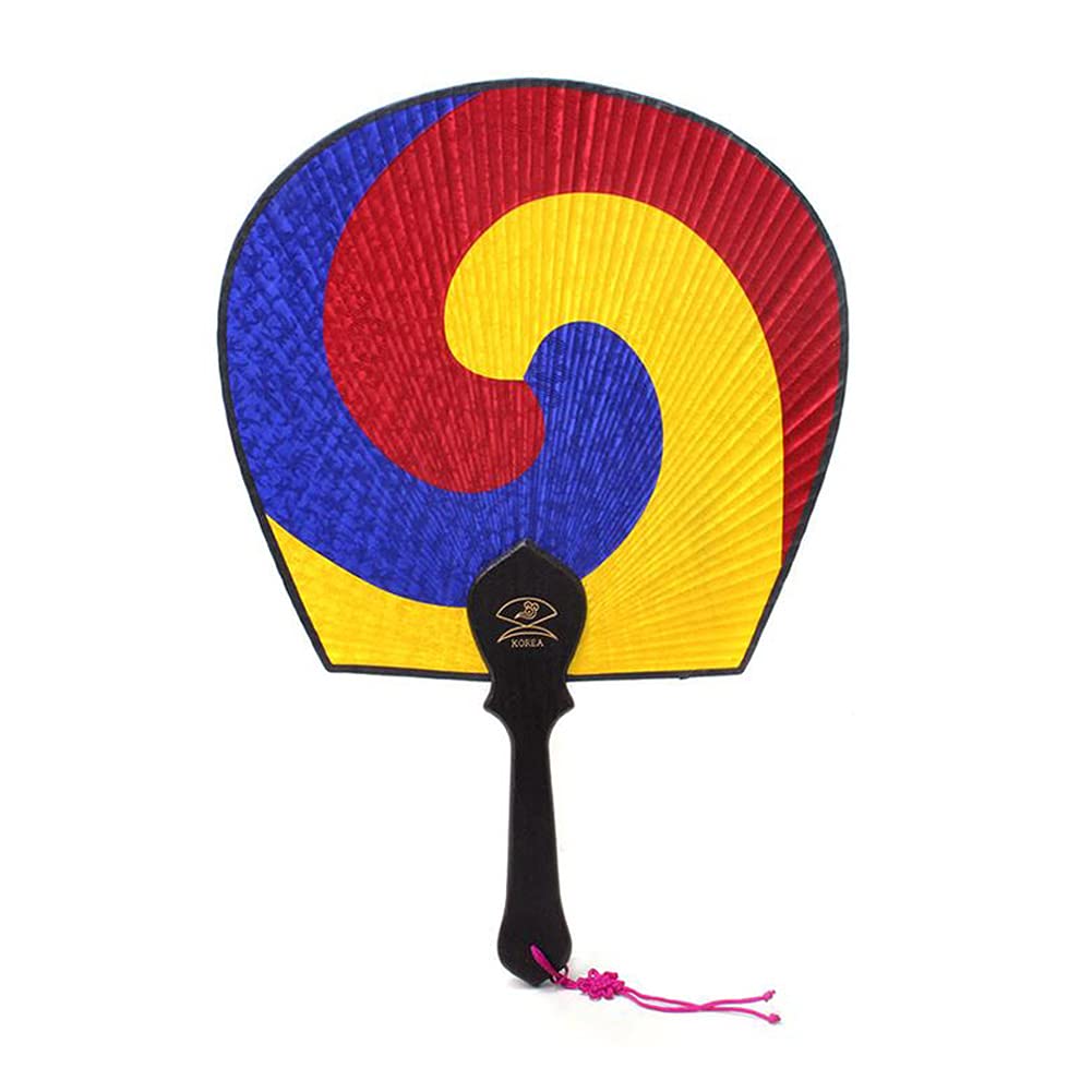 Korean Traditional Taegeuk Silk Hand Fan - Large 15
