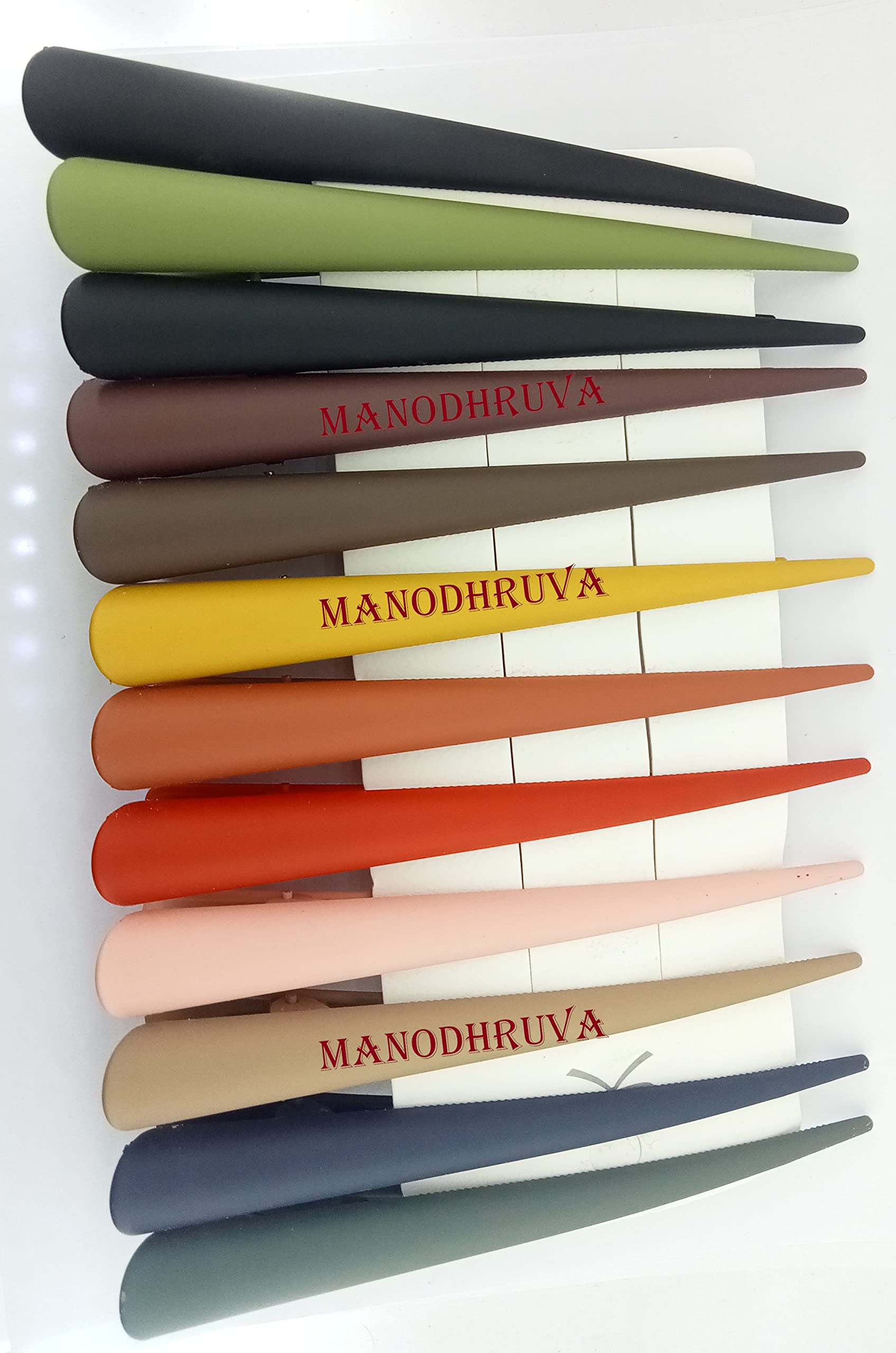 MANODHRUVA 6-Piece Colorful Alligator Hair Clips with Teeth - Long Strong Hold Hair Clips for Women & Girls (Pack of 6) - Perfect for School, Parties, and Everyday Hairstyles