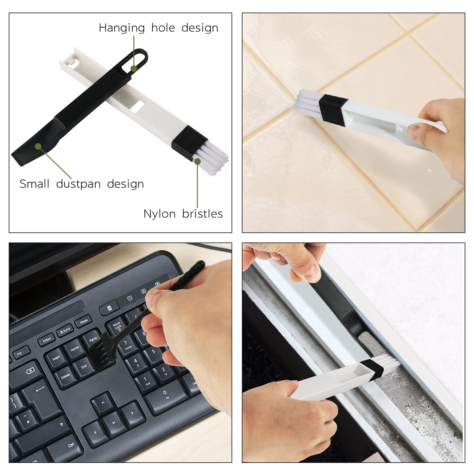 8-Piece Handheld Groove Gap Cleaning Kit - Multi-Purpose Crevice Brush for Window Tracks, Blinds, Shower Doors, Car Vents, AC Units & Keyboards | Perfect for Home, Office & Vehicle Deep Cleaning