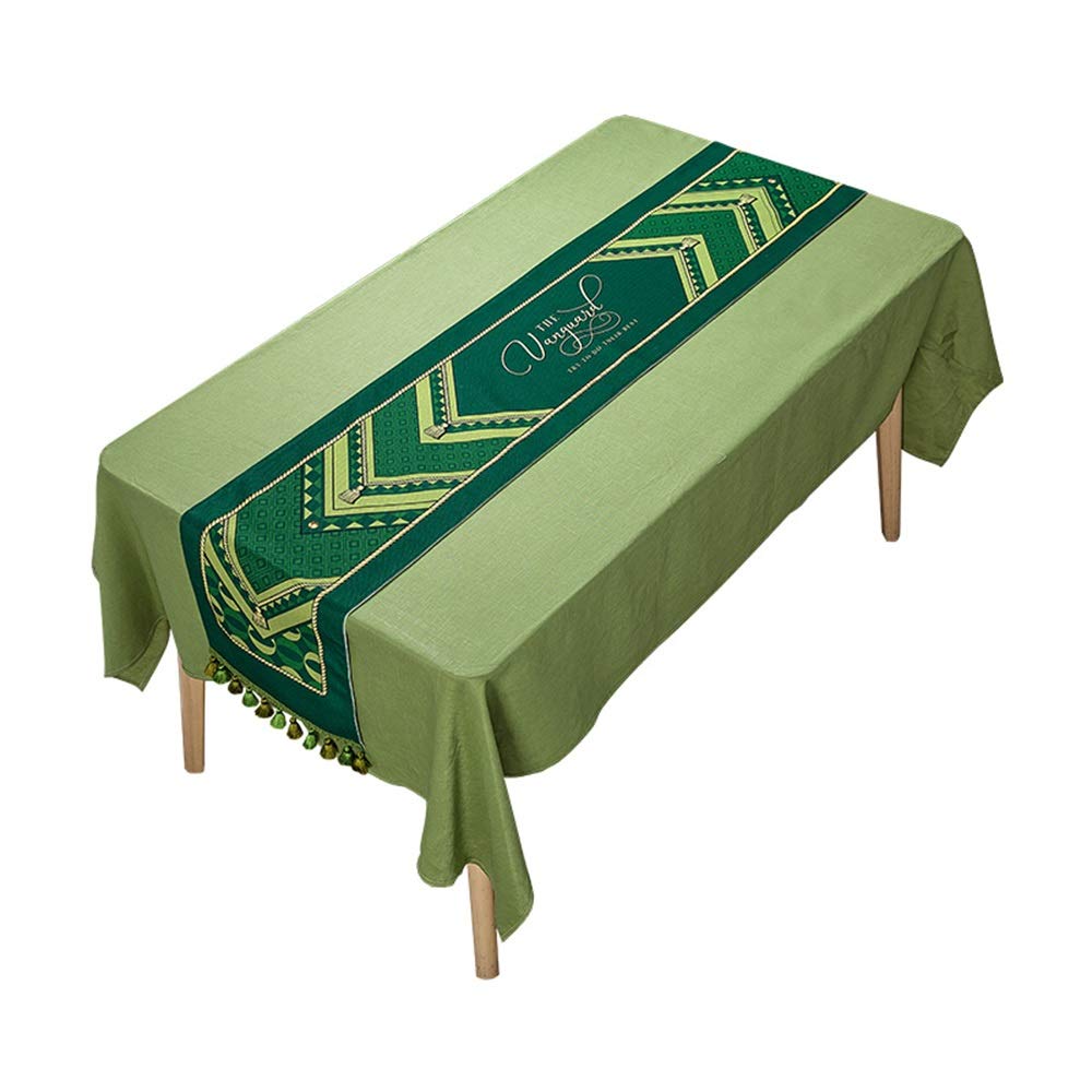 Banana Leaf Table Runner with Tassels - Elegant Outdoor/Indoor Dining Decor for Wedding, Party & Catering Events - Waterproof Kitchen Table Cover for Patio, Banquet & Special Occasions