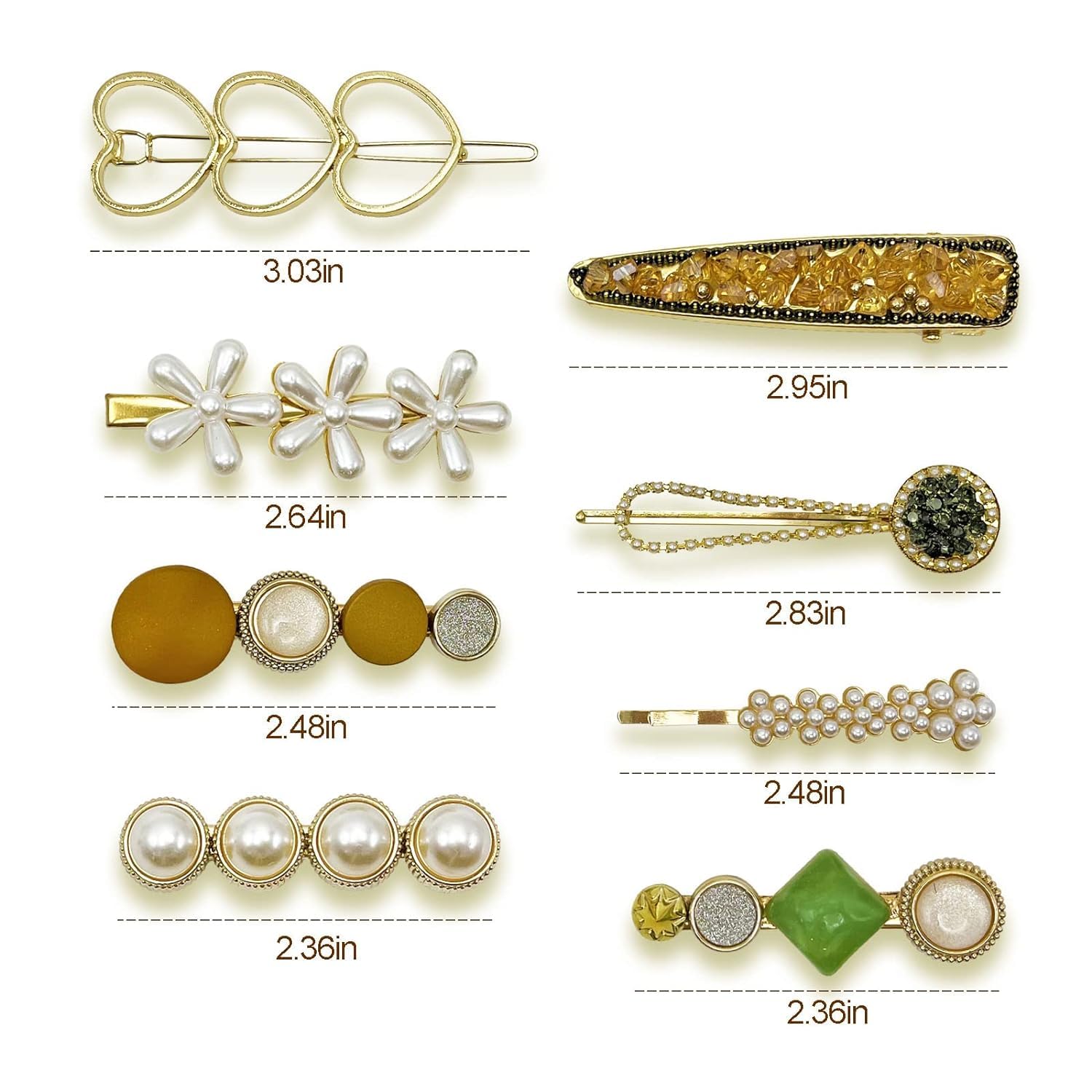 Korean Fashion Pearl Rhinestone Hair Clips - Elegant Metal Hairpins for Women & Girls | Wedding, Party & Daily Wear Hair Accessories