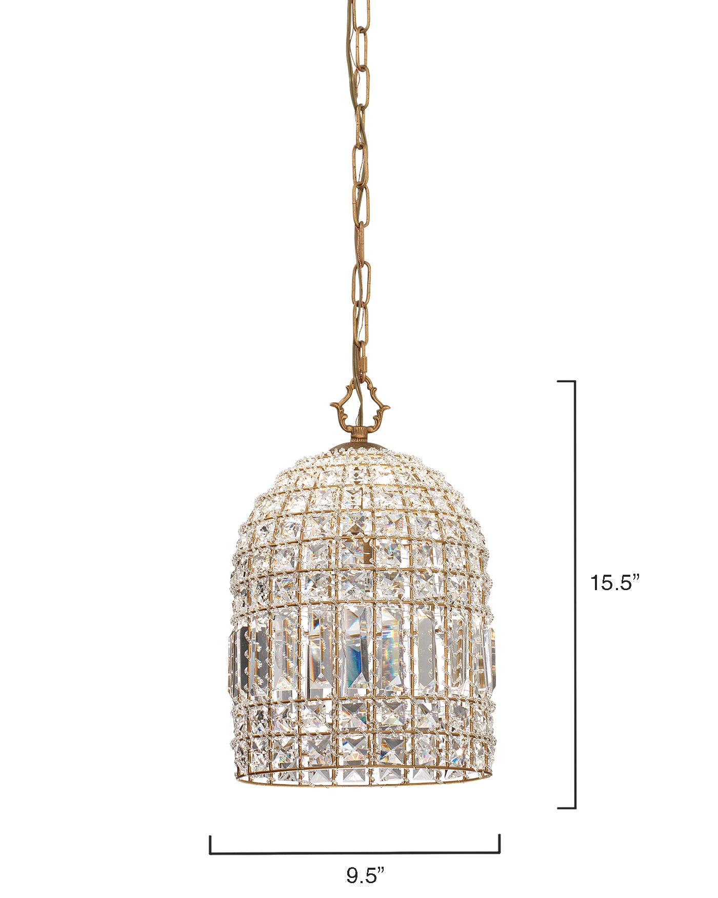 Elegant Crystal Pendant Chandelier Lighting - Modern Glass Ceiling Light Fixture for Dining Room, Living Room & Bedroom Decor