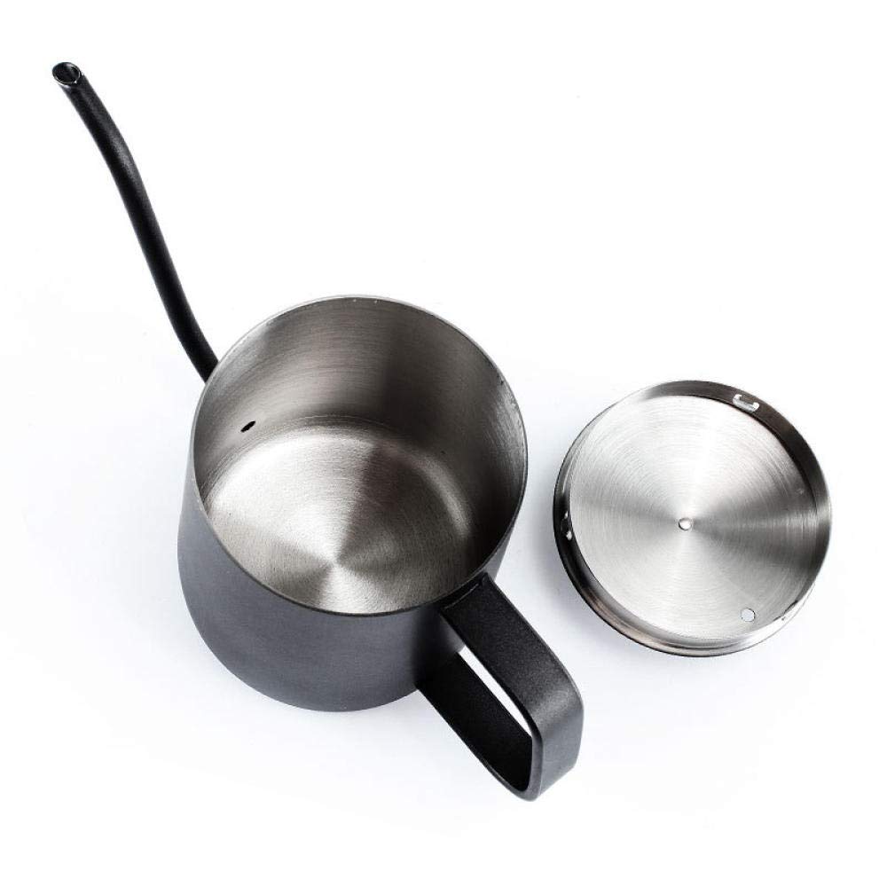 Premium 304 Stainless Steel French Press Coffee Maker - 350ml Portable Handmade Long Spout Thin Neck Coffee Pot for Home, Office & Travel - Black
