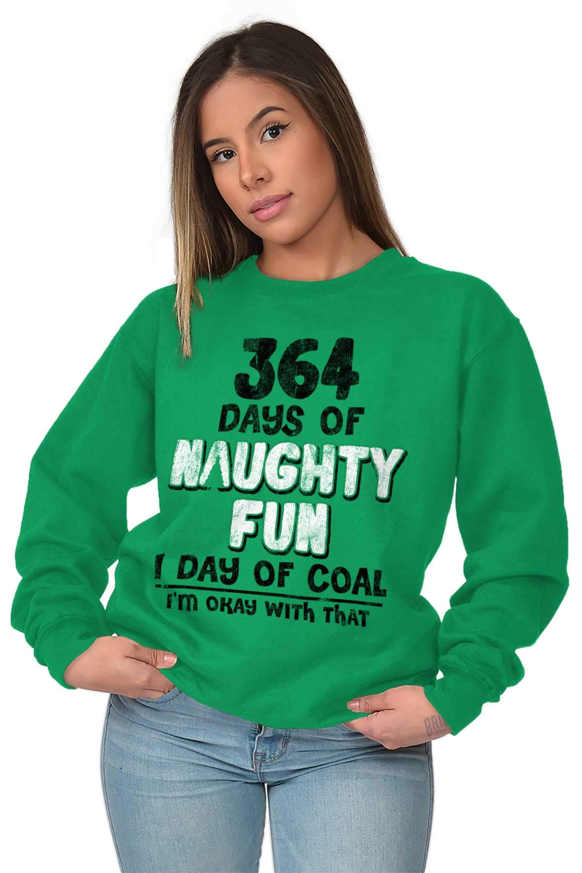 Brisco Brands Christmas Checklist Naughty Nice Tried Sweatshirt for Men & Women - Cozy Holiday Sweater for Xmas Parties & Festive Gatherings