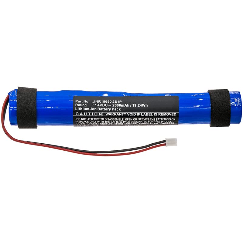 Synergy Digital Speaker Battery - 7.4V 2600mAh Li-ion Replacement Battery for INR18650 2S1P Speaker Systems | Perfect for Outdoor Events, Home Theater & Portable Audio Setups