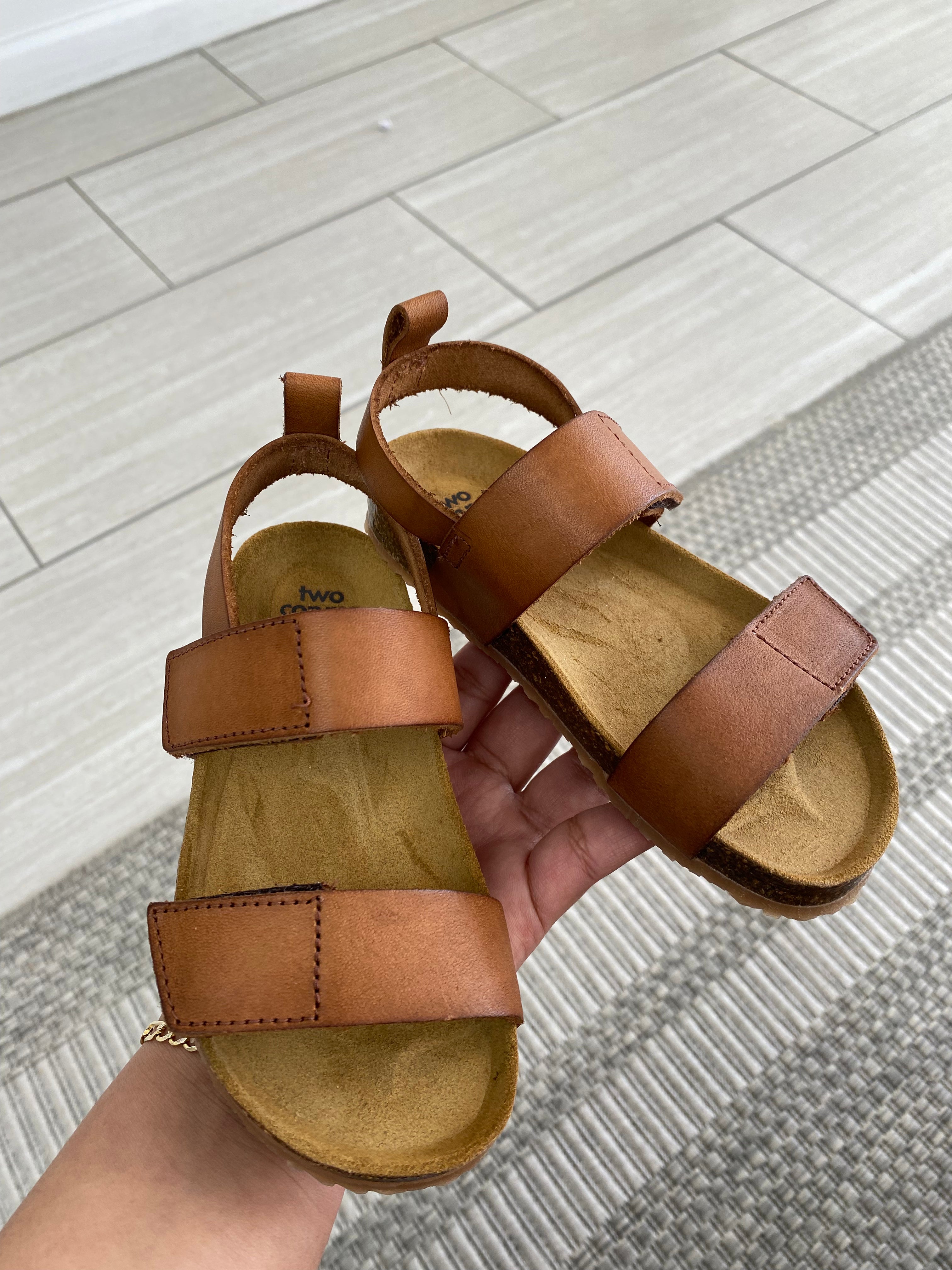 Pepe Brown Strap Velcro Sandals for Men - Comfortable Adjustable Outdoor Beach Sandals for Walking, Travel & Summer Wear