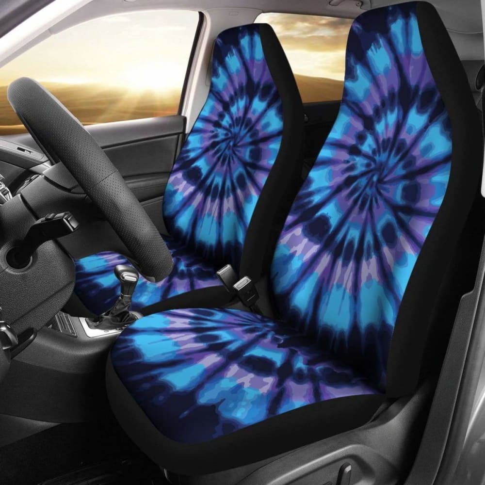 Blue Tie Dye Car Seat Covers - Universal Fit for Cars, Trucks & SUVs - Stylish & Comfortable - Perfect for Road Trips, Daily Commute & Custom Car Interior