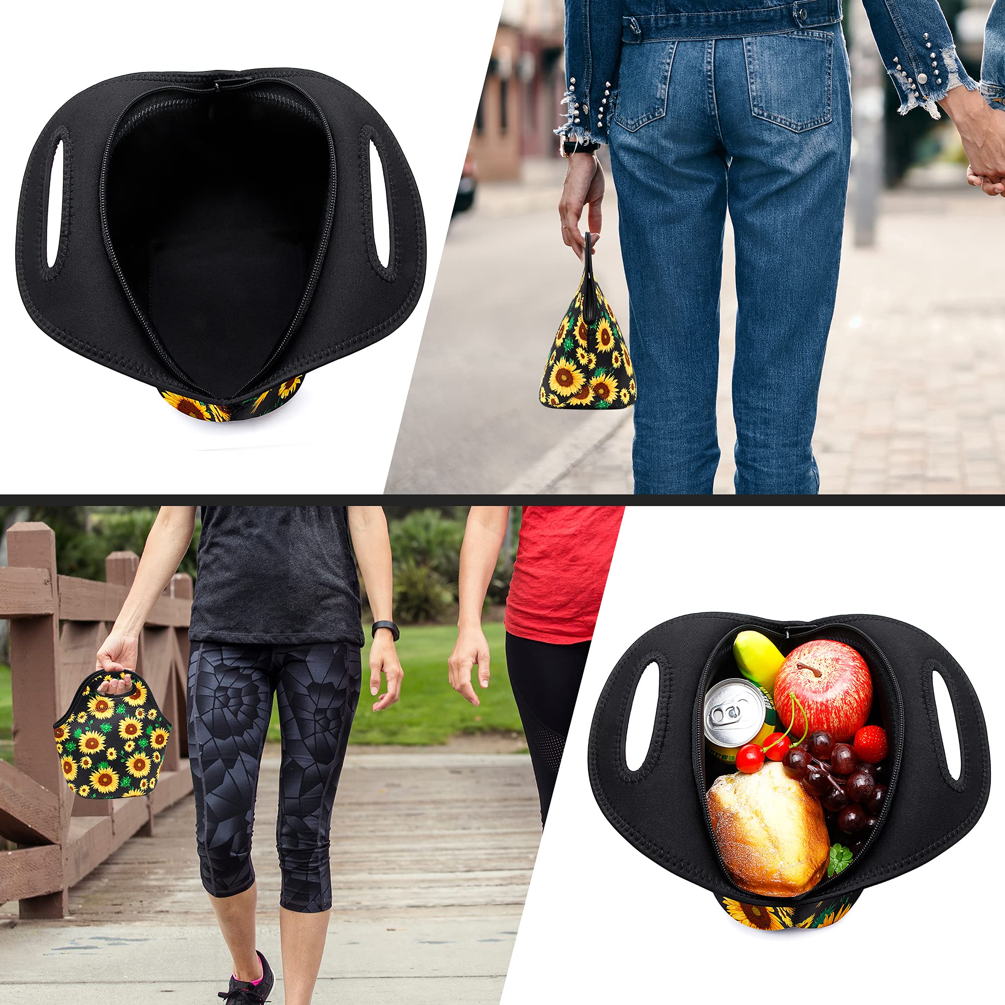 Insulated Neoprene Lunch Bag for Women & Men - Lightweight, Washable Lunch Tote for Work, School, Picnic & Meal Prep - BPA-Free Food Container Box | Perfect for Office, Travel & Outdoor Activities