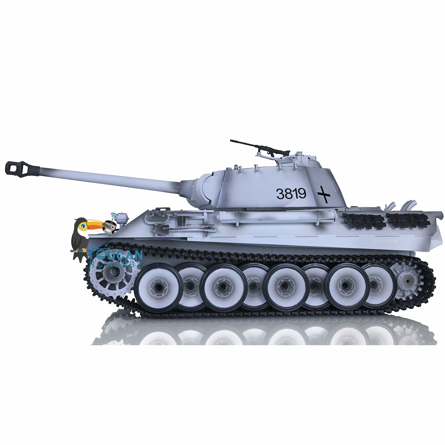 1/16 Henglong Upgraded German Panther RTR RC Tank 3819 - 7.0 Version with FPV Camera, 360° Rotating Turret, Steel Gearbox & Metal Tracks | Realistic Engine Sound | Military Model Collection & Battle Simulation