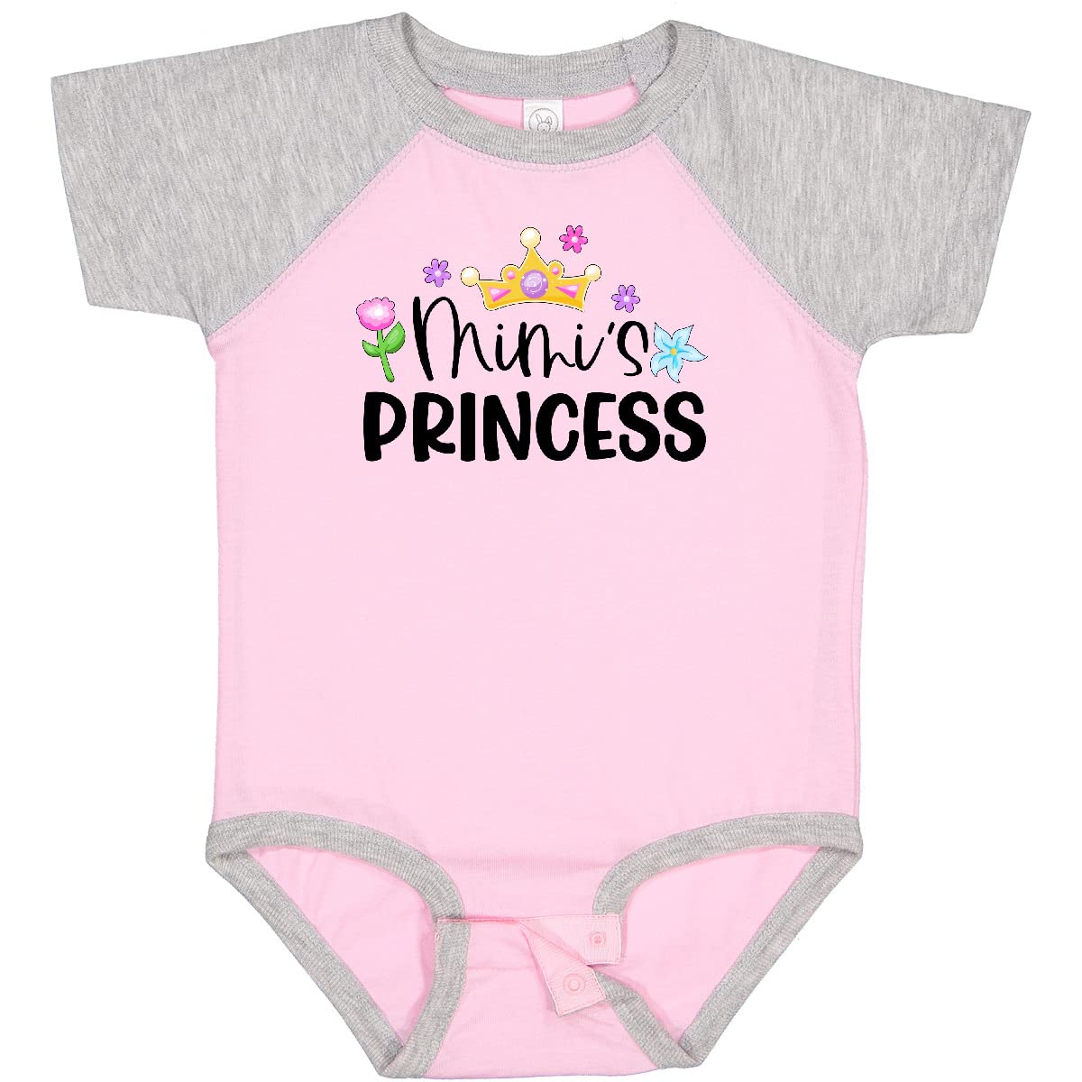 Mimi's Princess Crown & Flowers Baby Bodysuit - Cute Outfit for Special Occasions