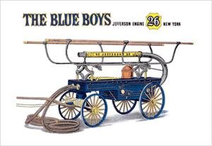 Jefferson Engine 26 New York Fire Truck Blue Boys Fine Art Canvas Print 20x30 Inches - Perfect for Home Decor, Office Wall Art & Gift for Firefighters