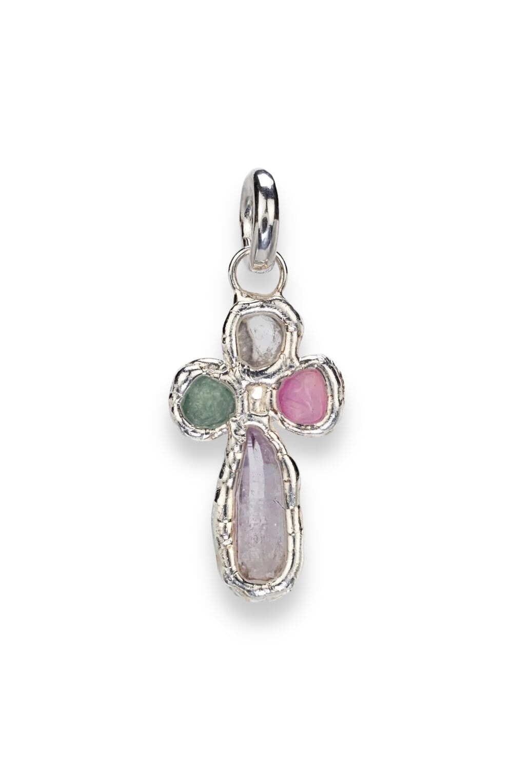 925 Sterling Silver Gemstone Cross Charm Pendant - Perfect for Necklaces, Bracelets & Gifts | Elegant Jewelry for Women & Men