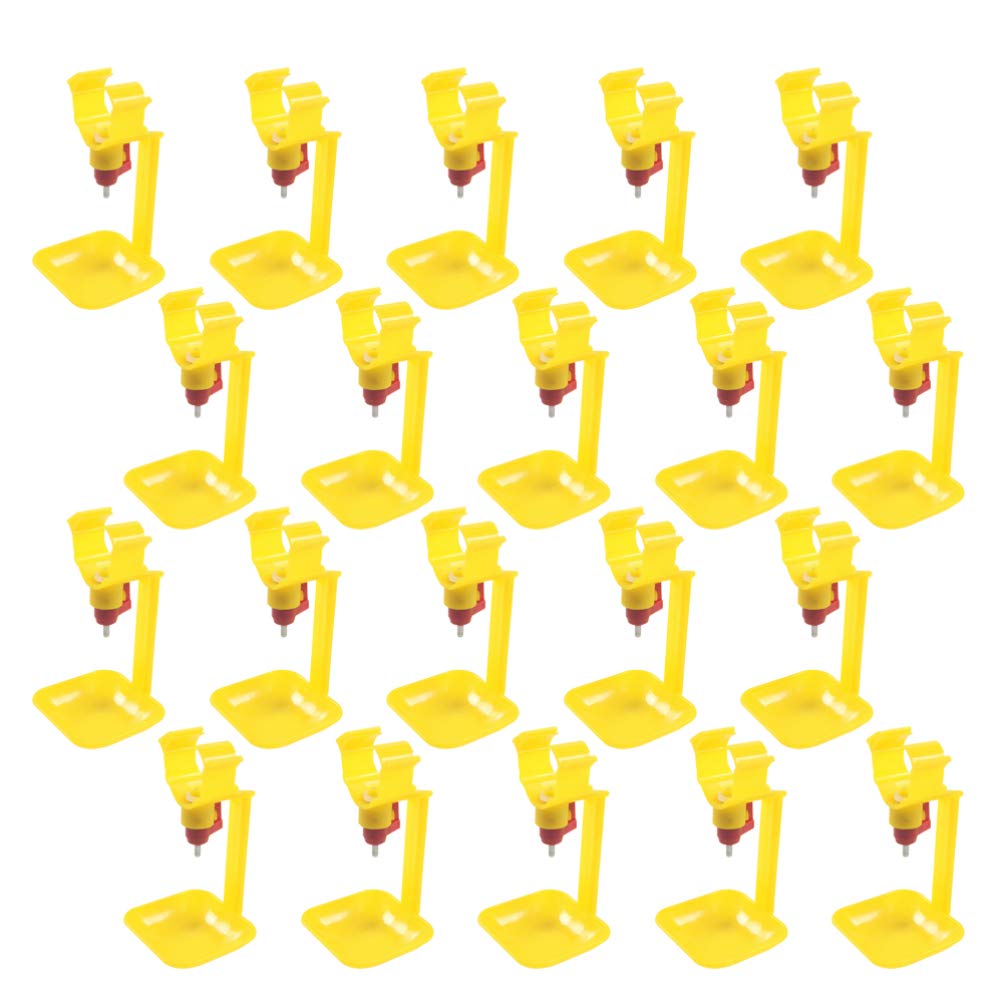 DOITOOL 20Pcs Automatic Chicken Water Feeder - Poultry Drinking Cups for Chickens, Ducks, Geese - BPA-Free Plastic Water Dispenser for Coops, Farms & Backyard Poultry Raising