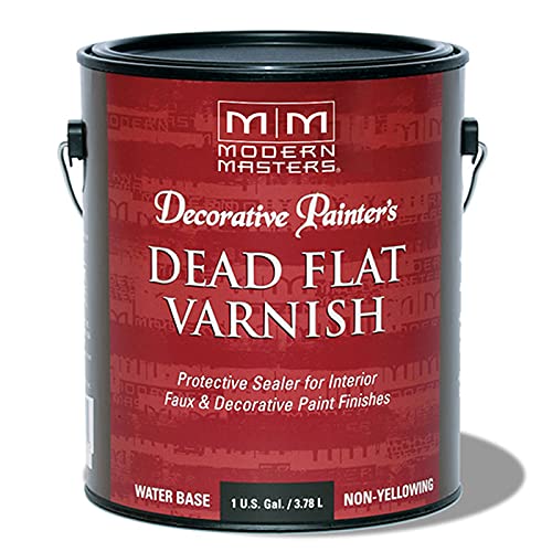 Modern Masters DP609 1 Gallon Clear Dead Flat Acrylic Varnish for Decorative Painting - Ideal for Furniture, Cabinets, and DIY Home Decor Projects