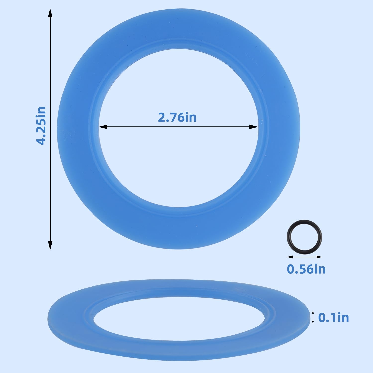 iFealClear Toilet Flush Valve Seal Replacement Kit - 2 Pack Blue Rubber Seals Compatible with American Standard Champion 4 & Eljer Titan 4 Toilets (Includes O-Ring) - Fix Leaking Toilet & Prevent Water Waste