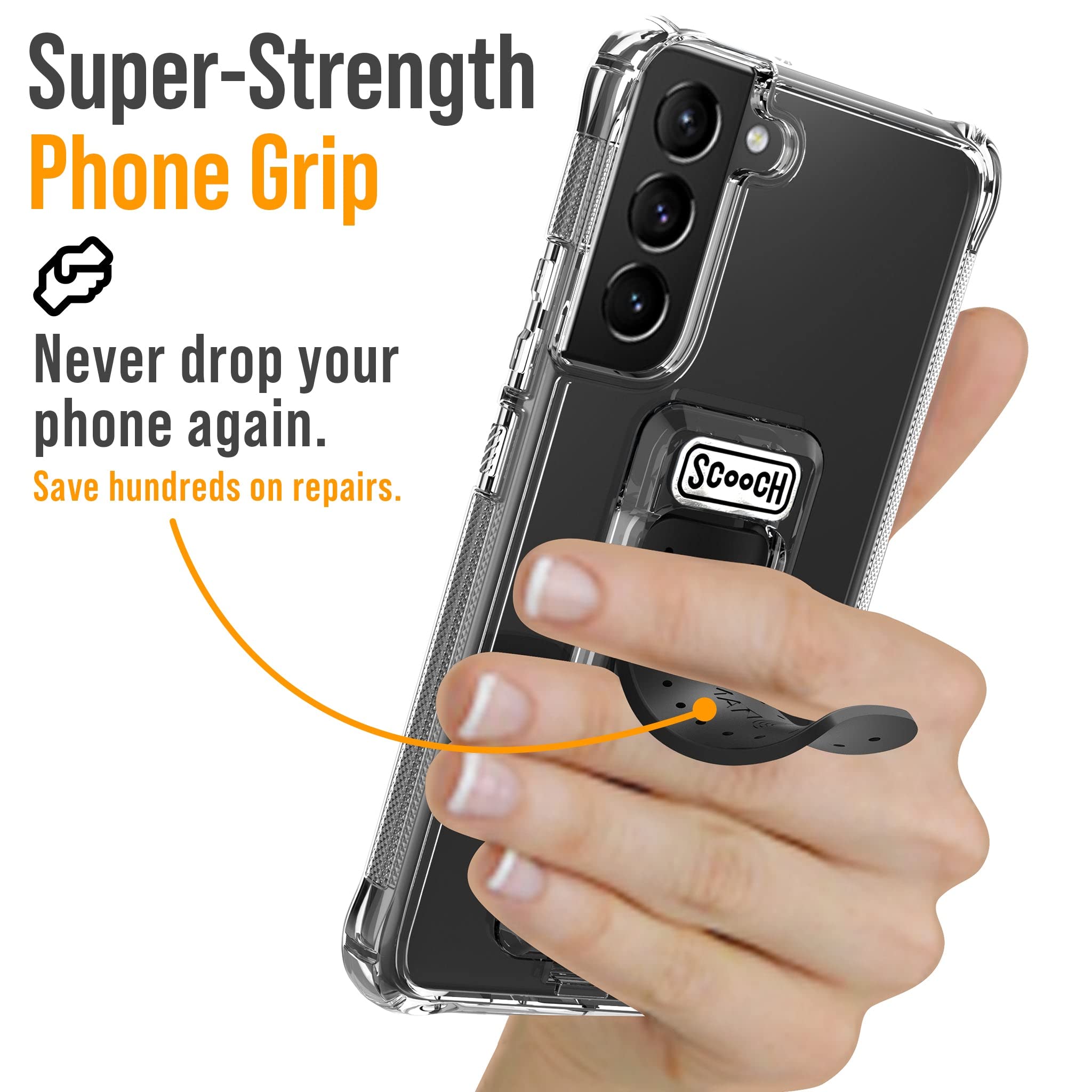 Scooch Wingman Case with Pop Out Car Mount, Grip, and Kickstand for Samsung Galaxy S22 [10 ft Drop Protection] - Compact Magnetic Car Mount & Phone Holder for Safe Driving and Hands-Free Use