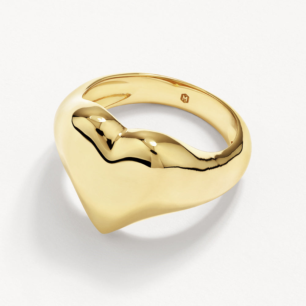 Gold Puff Heart Ring - Elegant & Trendy Jewelry for Women - Perfect for Valentine's Day, Anniversary & Romantic Gifts