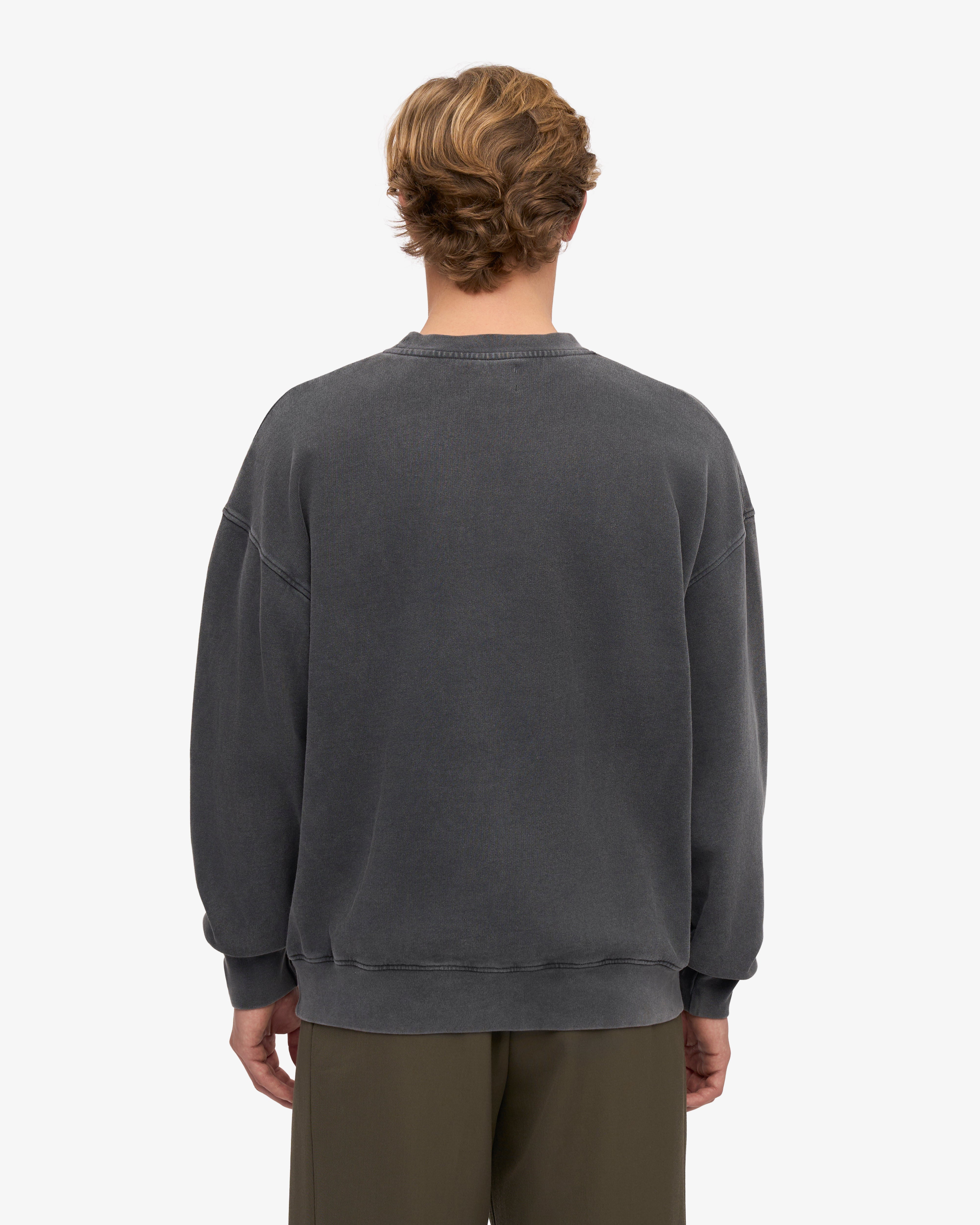 Organic Oversized Crewneck Sweatshirt - Faded Black | Soft & Comfortable Unisex Pullover for Casual Wear, Loungewear & Street Style