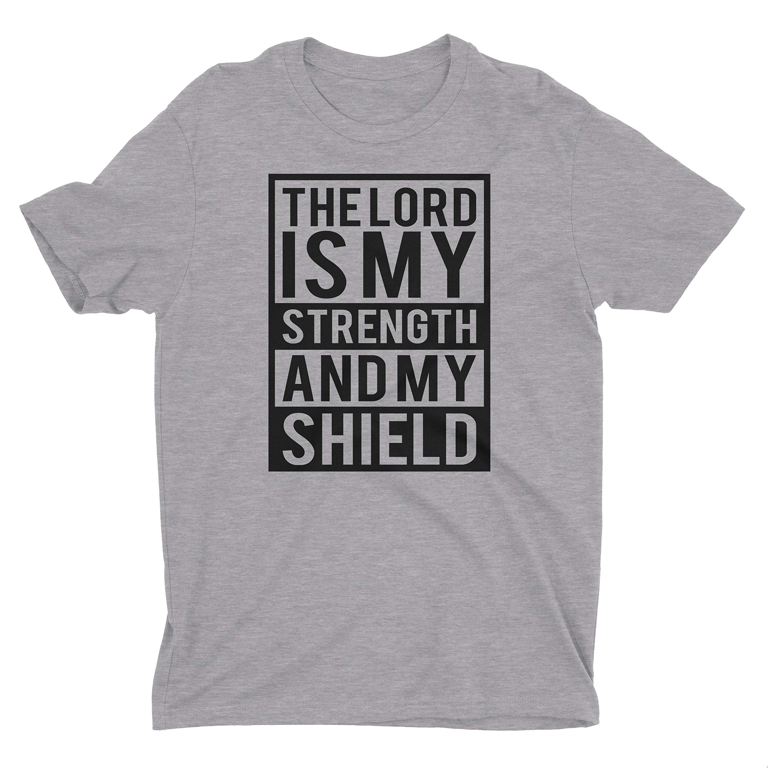 Christian T-Shirt - The Lord is My Strength and My Shield Bible Verse Tee - Faith-Based Apparel for Worship & Daily Wear