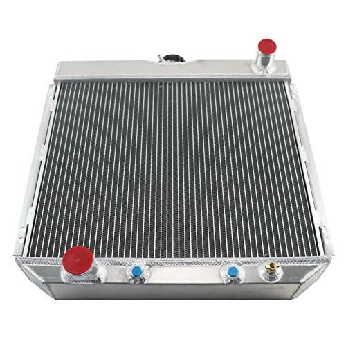 4 Row Aluminum Radiator for 63-77 Ford Mustang Falcon Torino Fairlane - Compatible with 3.3L 4.1L L6 & 5.0L V8 Gas Engines - High Performance Cooling Upgrade for Classic Car Restoration & Hot Rod Builds