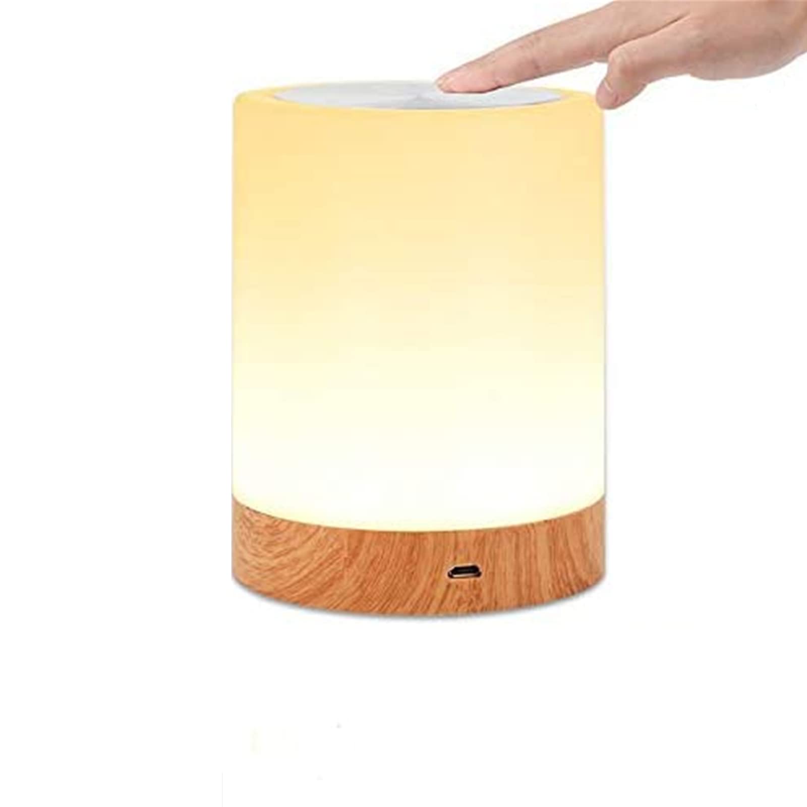 Touch Control LED Night Light - 16 Color Changing Mood Lamp with Wood Grain Design for Bedroom, Nursery, Living Room & Home Decor - Perfect for Kids, Adults & Nighttime Ambiance