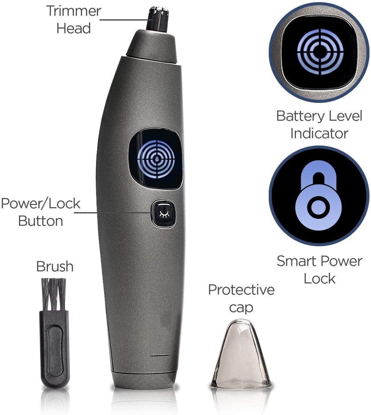 Best Painless Nose Hair Trimmer for Men - Rechargeable Eyebrow & Ear Hair Shaver - Perfect for Travel, Grooming & Personal Care