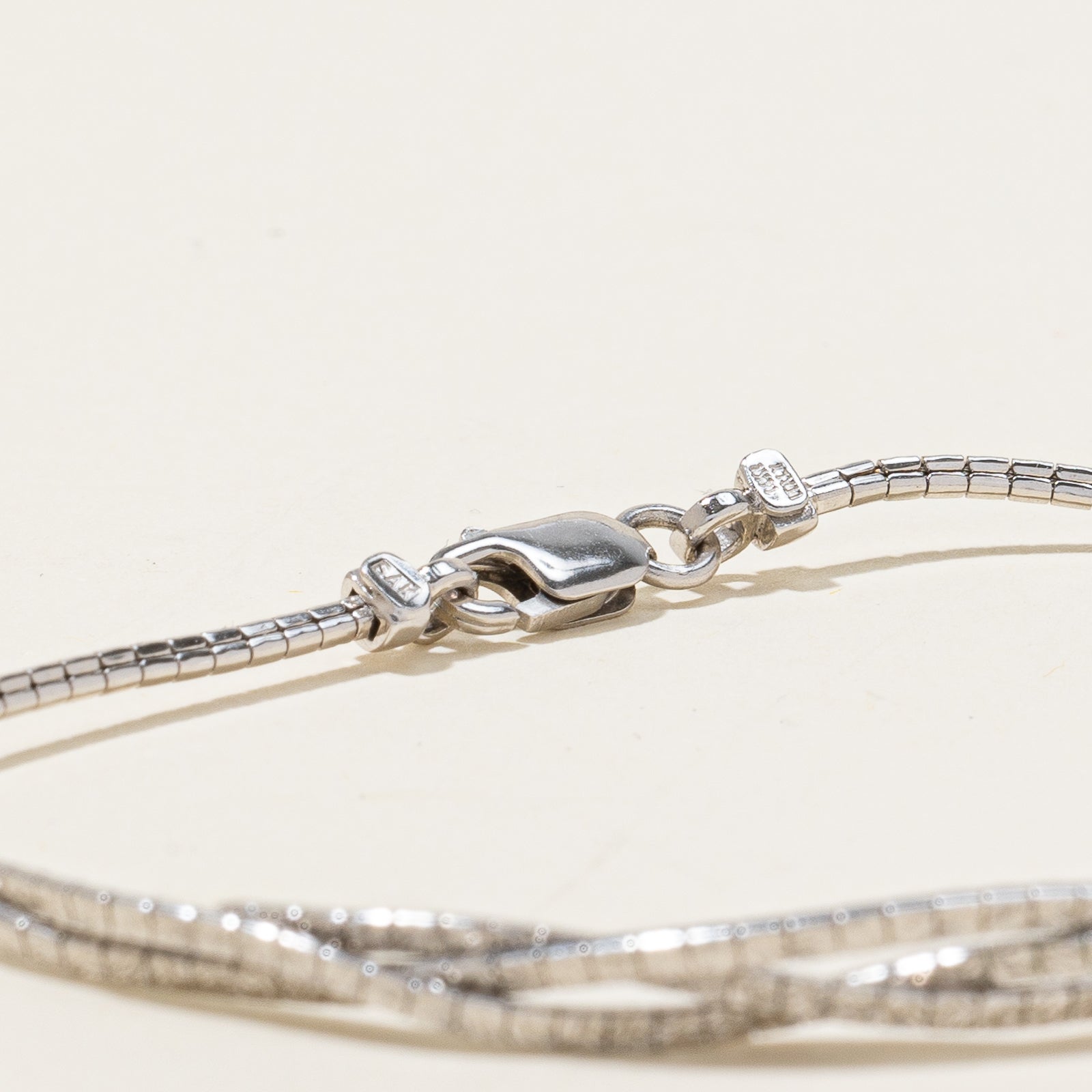 14K White Gold Twisted Chain Bracelet for Women - 7.5 Inch Adjustable Length - Elegant Stackable Bracelet for Daily Wear, Special Occasions & Gift Giving