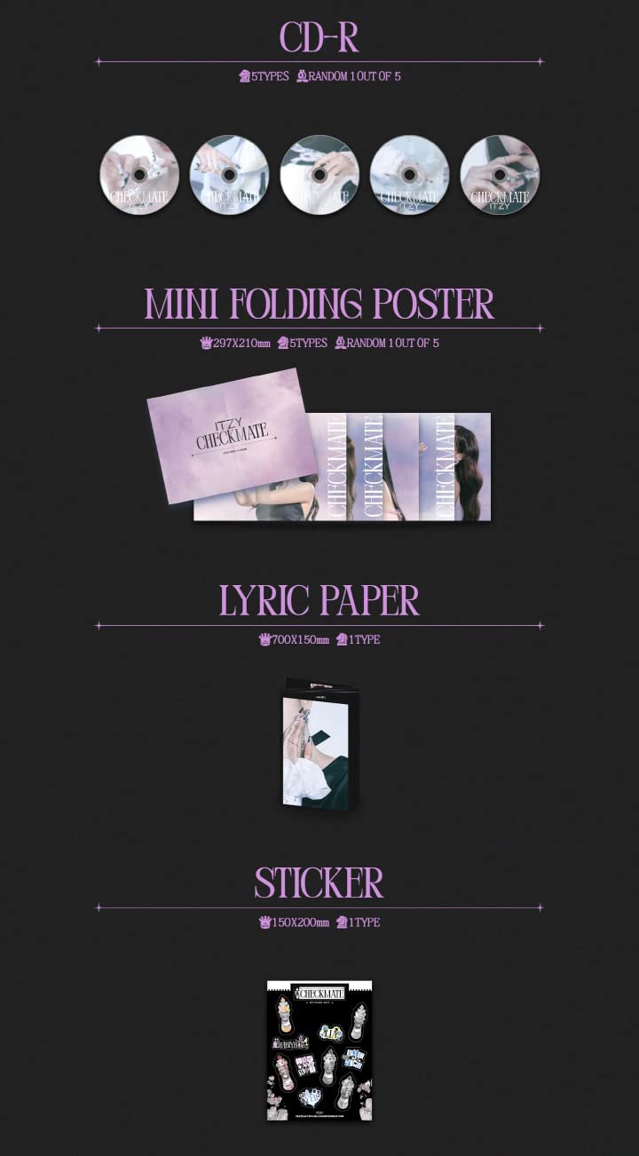 ITZY CHECKMATE 5th Mini Album CHAERYEONG Version - Kpop Merchandise with 68p Photo Book, 2p Photo Cards, Mini Poster, Stickers & More | Perfect for Kpop Fans, Collectors and Gift Giving