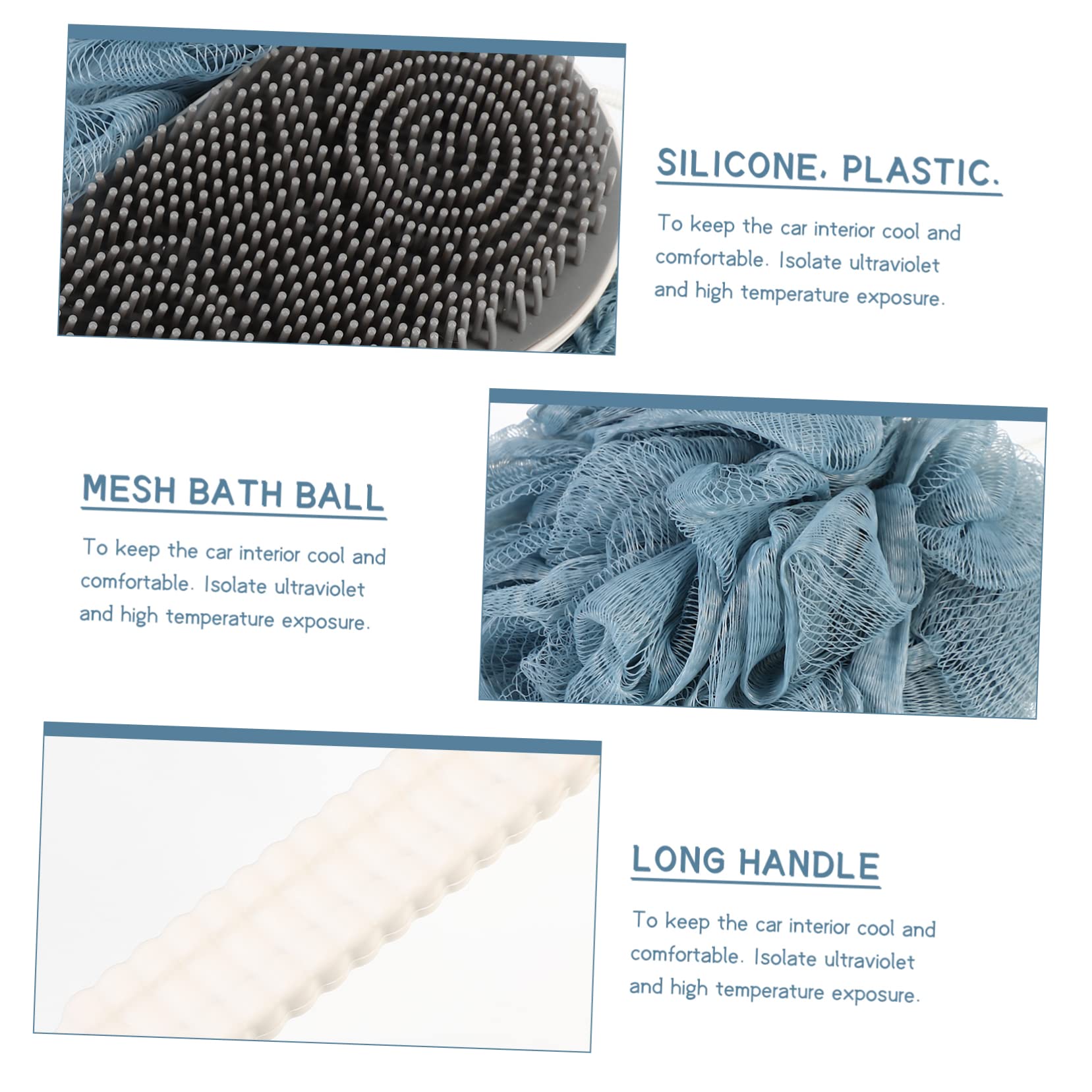 FOMIYES Long Handle Bath Brush with Soft Flexible Bristles - Exfoliating Body Scrubber for Shower & Bath - Back Scrubber for Women & Men - Perfect for Hard-to-Reach Areas & Deep Cleansing