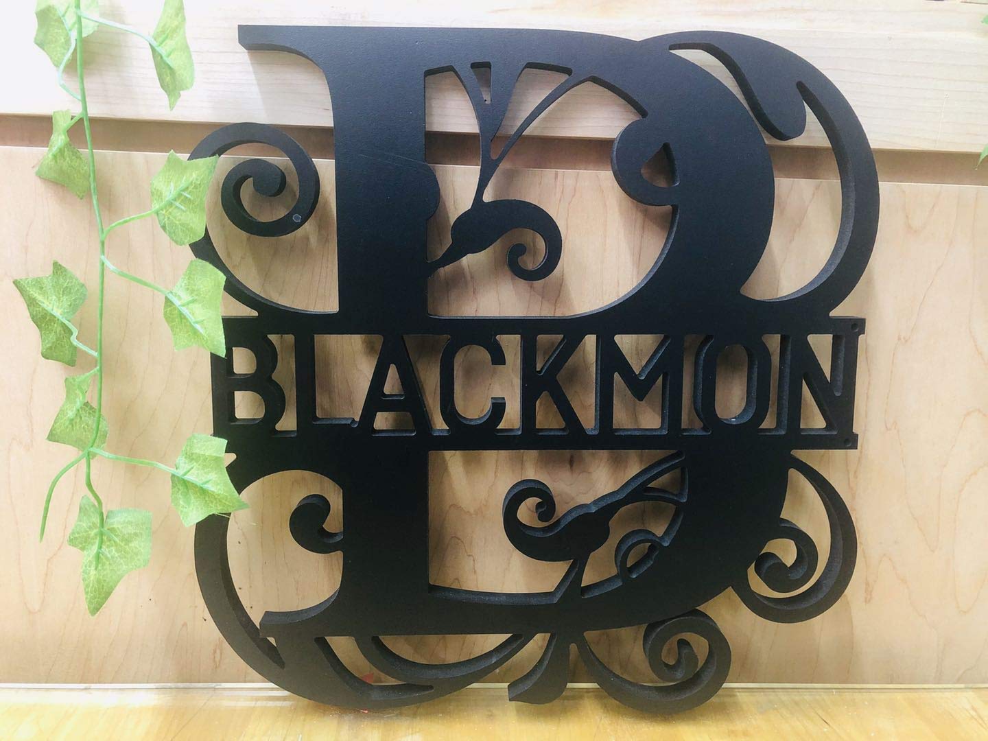 Personalized Custom Door Hanger - Family Name Sign Wall Decor - Split Letter Monogram - White PVC Home Decoration for Front Door, Nursery, Wedding Gift