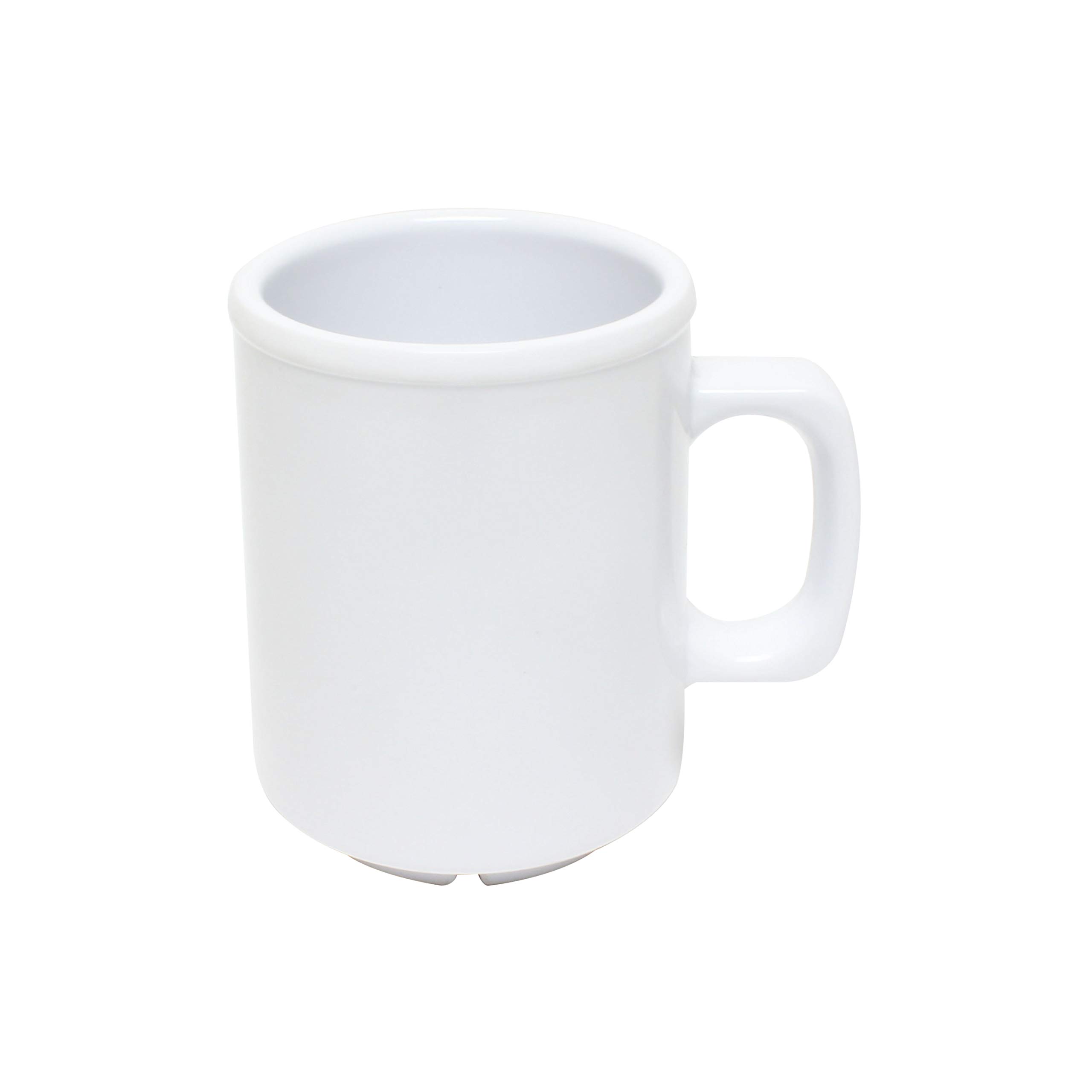 Thunder Group 12-Pack White Melamine Coffee Mugs - 8 oz Durable BPA-Free Cups for Coffee, Tea & Hot Drinks - Perfect for Restaurants, Cafes, Camping & Outdoor Use