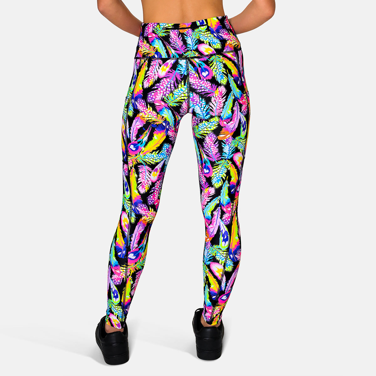 Feather Frenzy Leggings - Trendy Printed Yoga Pants for Women, Comfortable & Stylish Workout Leggings - Perfect for Yoga, Gym, Running & Casual Wear