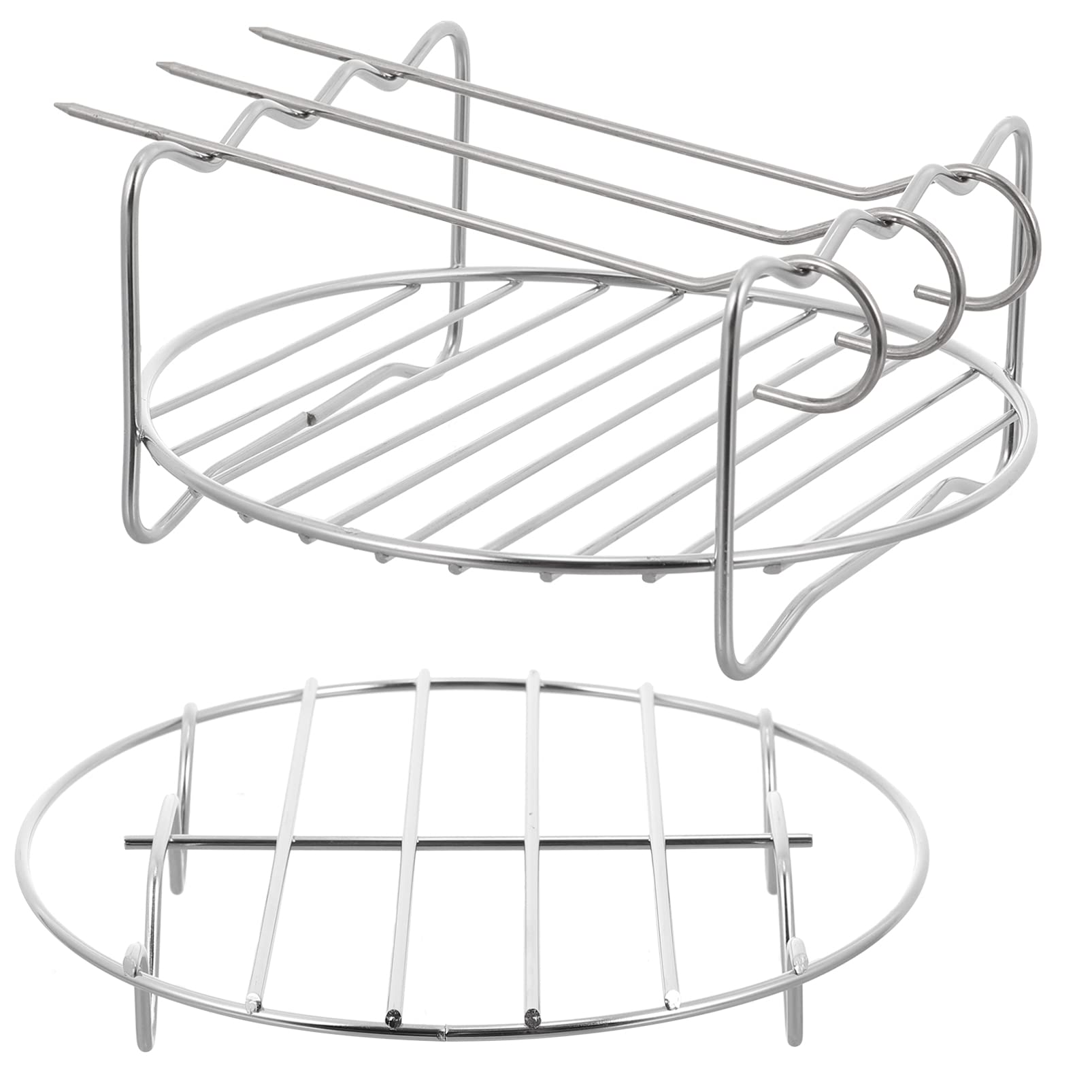 2-Pack Stainless Steel Steamer Rack for Cooking, Baking & Canning - Multi-Purpose Round Cooling Rack for Pots, Pressure Cookers - Perfect for Steaming, Lifting & Cooling Food in Kitchen & Outdoor Cooking
