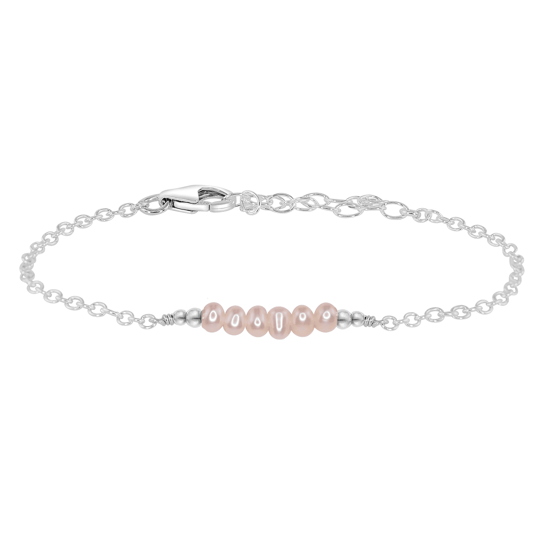 Sparkling White Freshwater Pearl & Gemstone Faceted Bead Bar Bracelet for Women | Elegant Jewelry Gift for Wedding, Party & Special Occasions