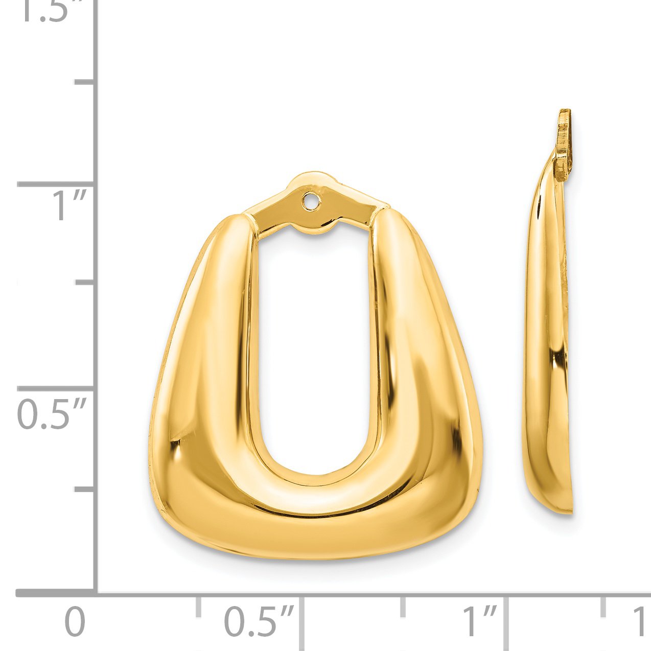 14K Gold Polished Hoop Earring Jackets - Elegant & Durable for Everyday Wear | Perfect for Work, Parties & Special Occasions