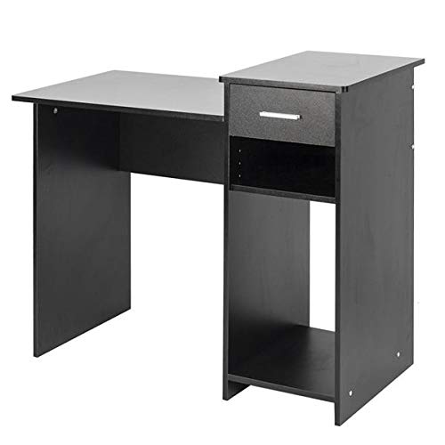 Modern Simple Style Home Office Computer Desk - Black Study Writing PC Table for Small Spaces | Perfect for Remote Work, Online Classes & Gaming Setup