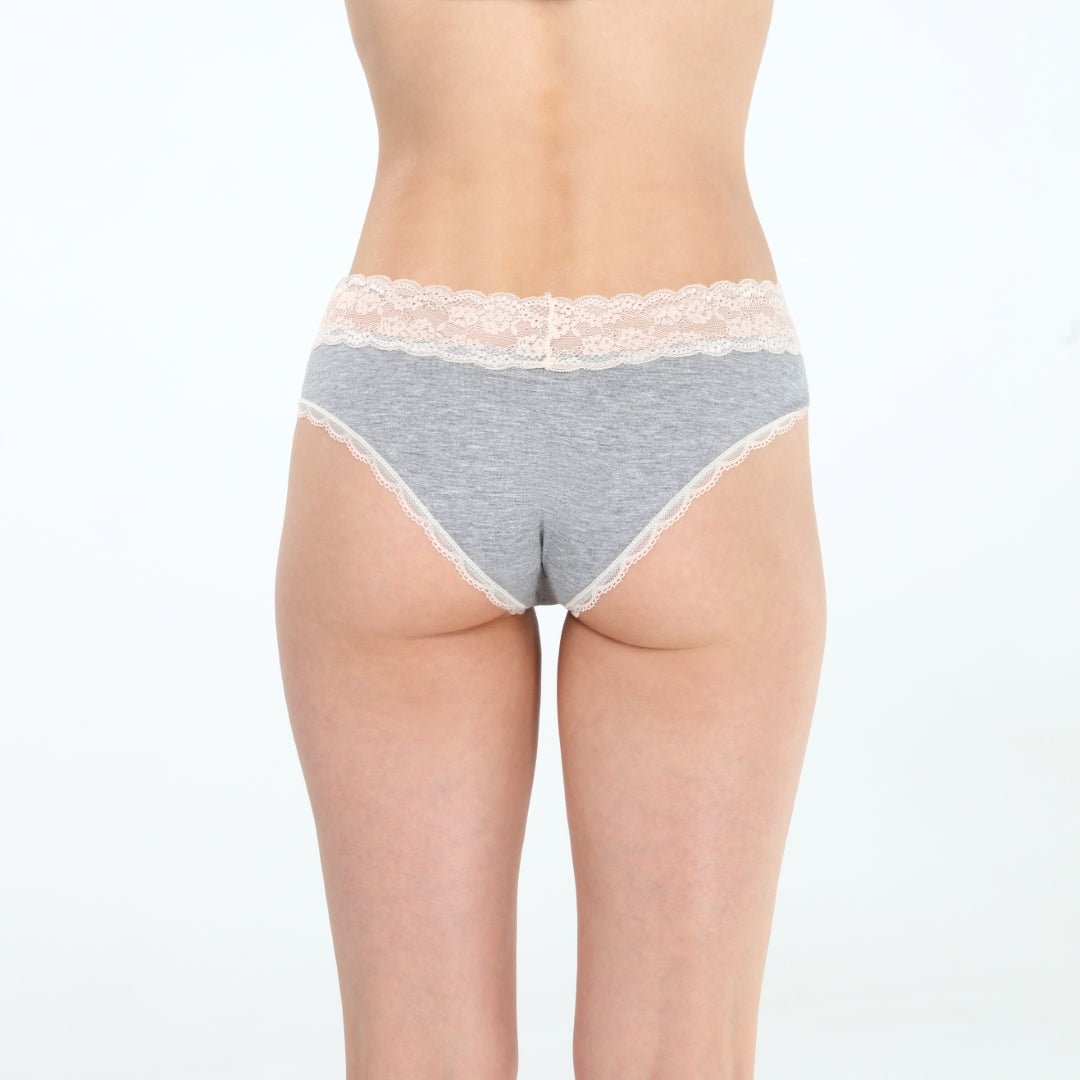 Ahna Hipster Women's Underwear - Soft Heather Grey Cotton Bikini Panties for Everyday Comfort | Perfect for Yoga, Lounge & Sleep
