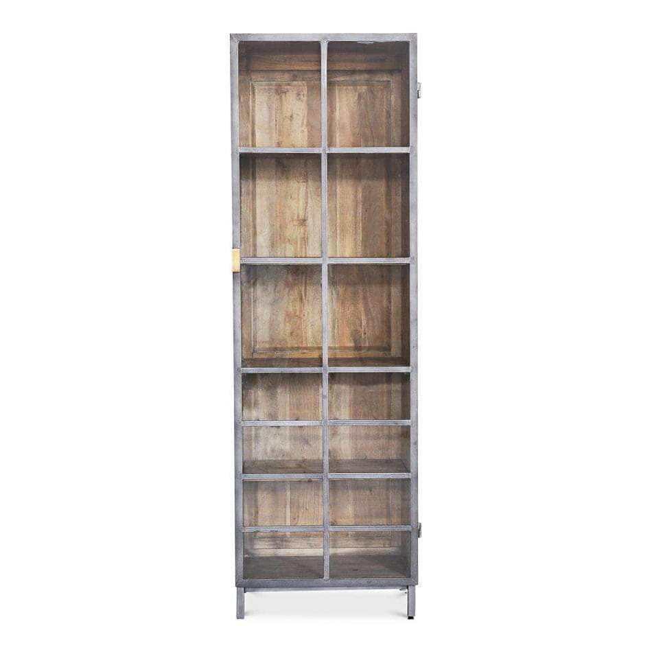 Elegant Glass Display Cabinet with Wooden Frame - Perfect for Showcasing Collectibles, Jewelry & Home Decor
