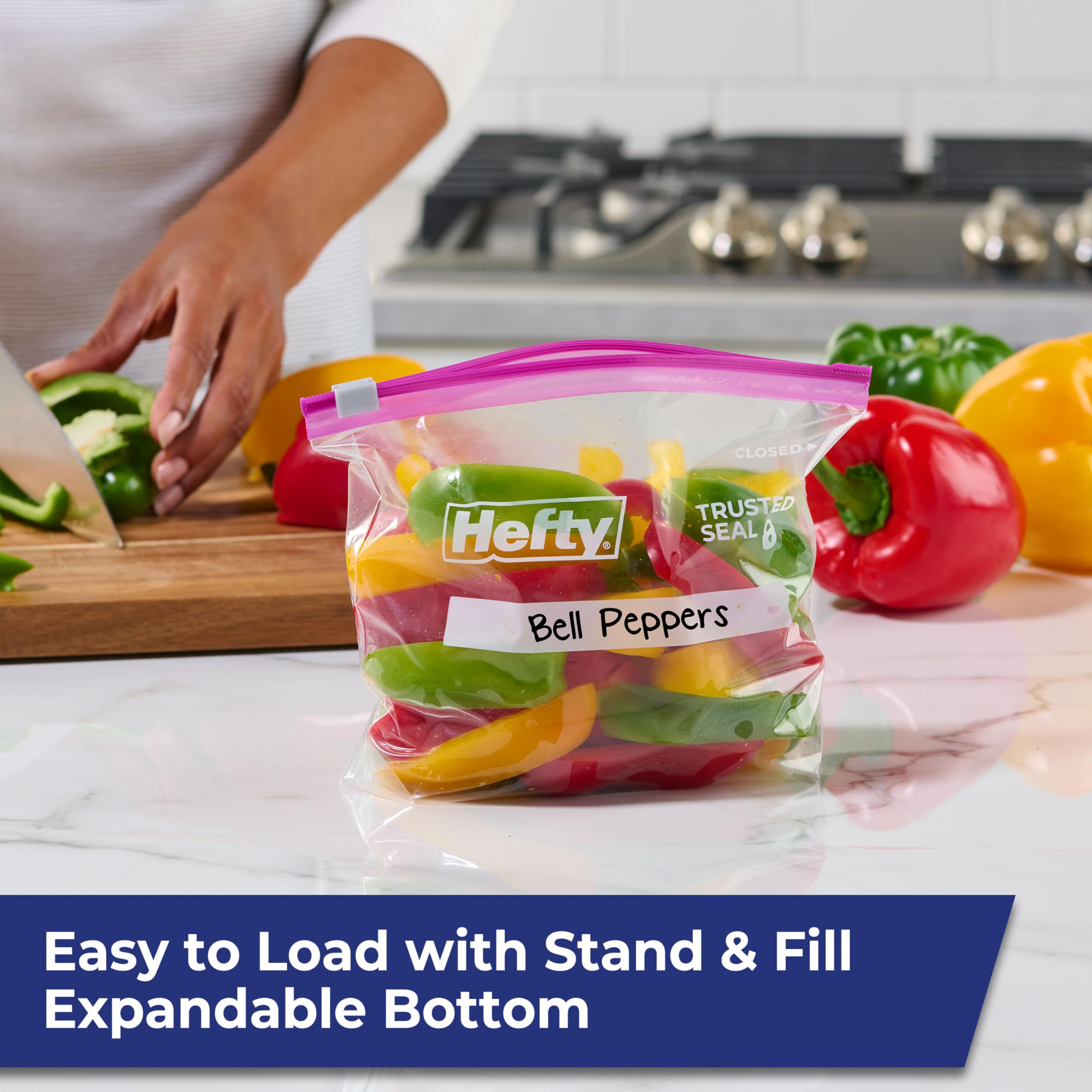 Heavy Duty Slider Kitchen Storage Bags - 20 Quart Size Freezer Bags for Food Storage, Meal Prep & Leftovers | BPA Free, Leak Proof | Perfect for Freezing, Organizing & On-the-Go Snacks
