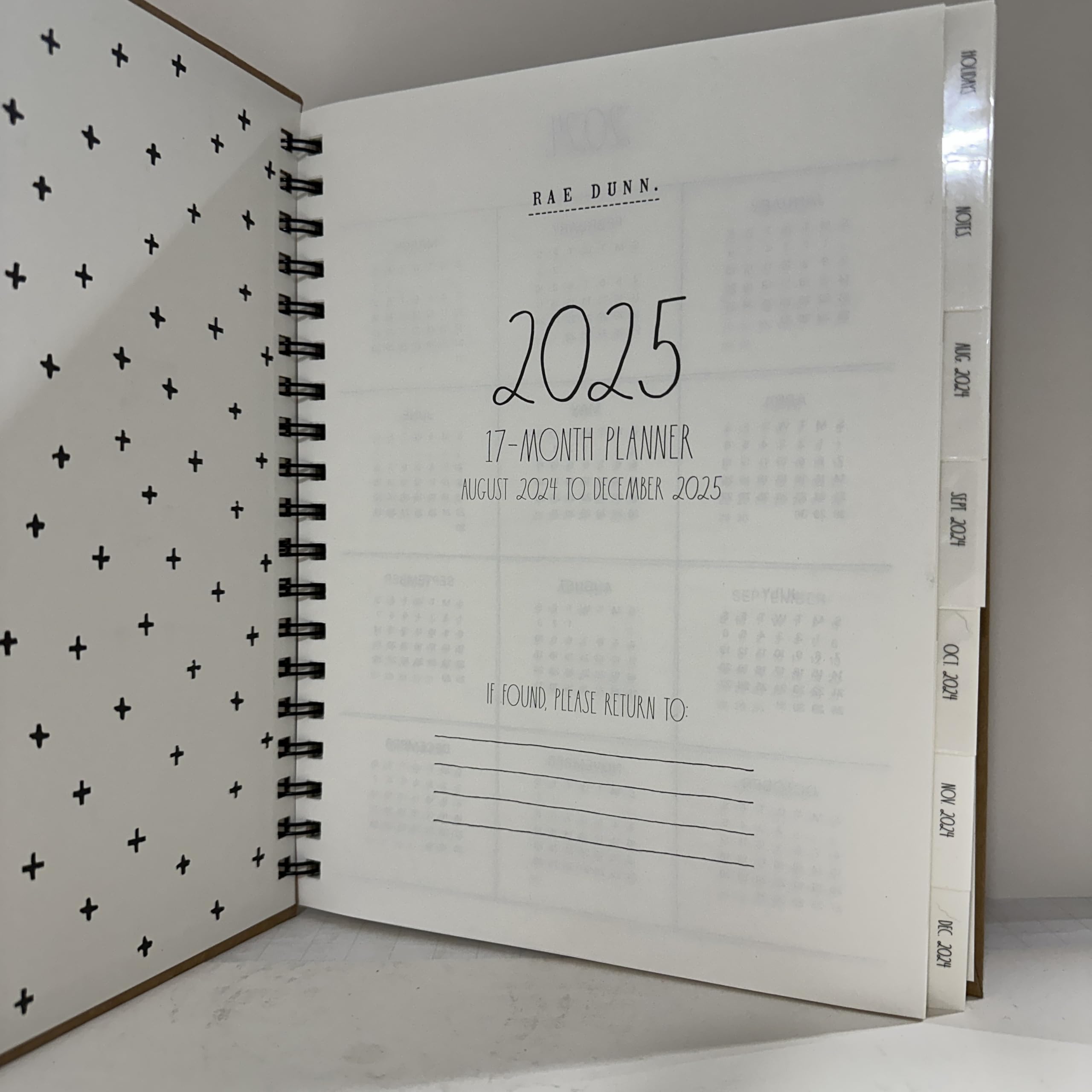 Rae Dunn 2025 Planner Calendar - Large Brown 17-Month (August 2024 to December 2025) - 10 x 8 Inches - Perfect Christmas Gift for Office & Coworkers - Daily Planning, Goal Tracking & Productivity Organizer