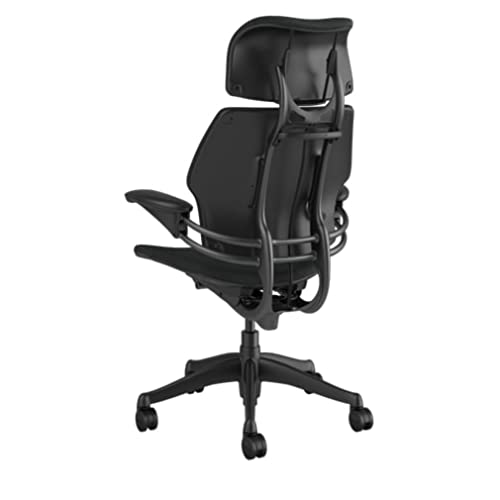 Humanscale Freedom Ergonomic Office Chair with Headrest - Adjustable Height & Duron Arms - Hard Floor Wheels - Graphite Frame & Corde 4 Fabric - Perfect for Home Office, Gaming & Workspaces