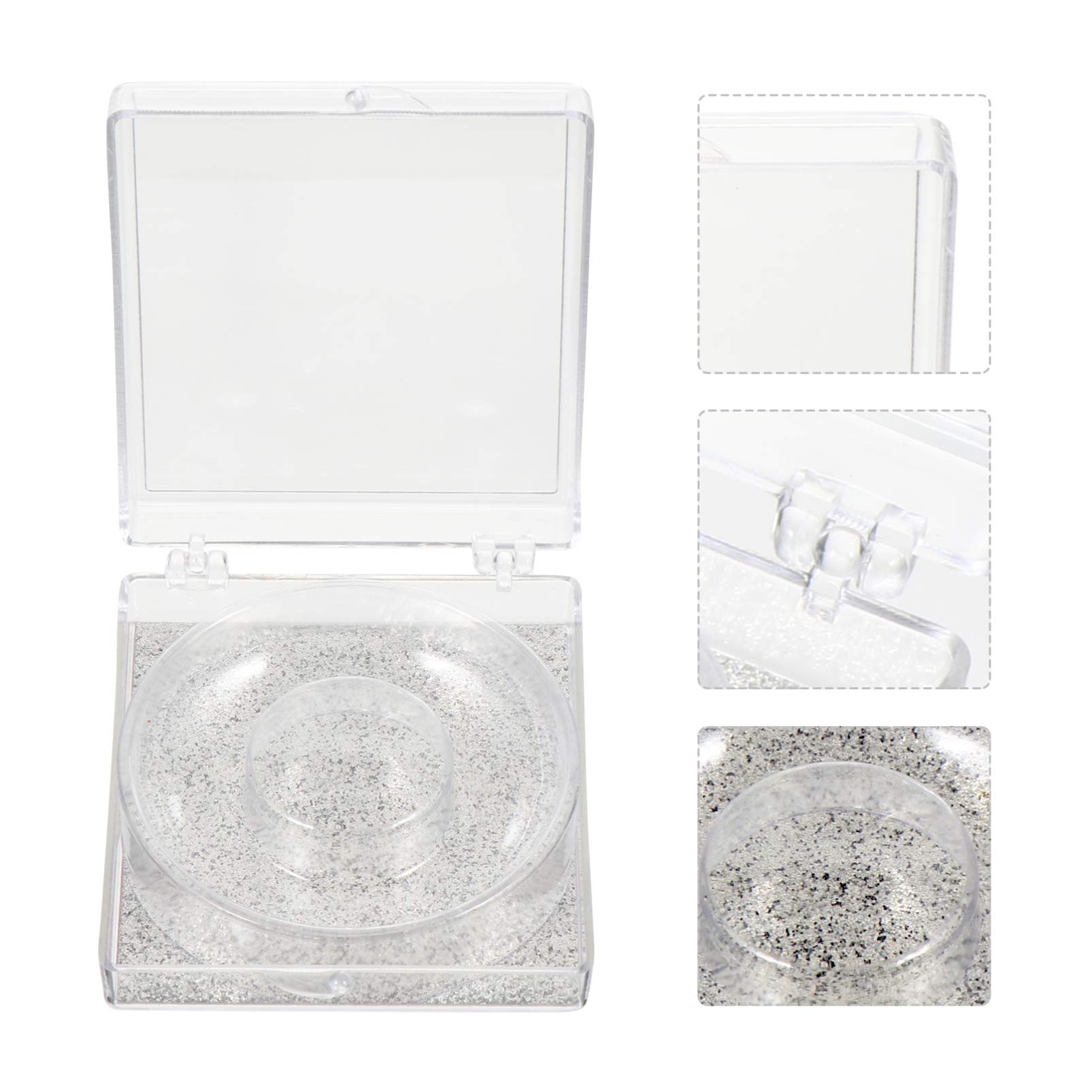6pcs Clear Plastic Eyelash Storage Box - Empty Gold Lash Holder Case with Rhinestones for 3D Lashes, Perfect for Makeup Artists & Salon Use