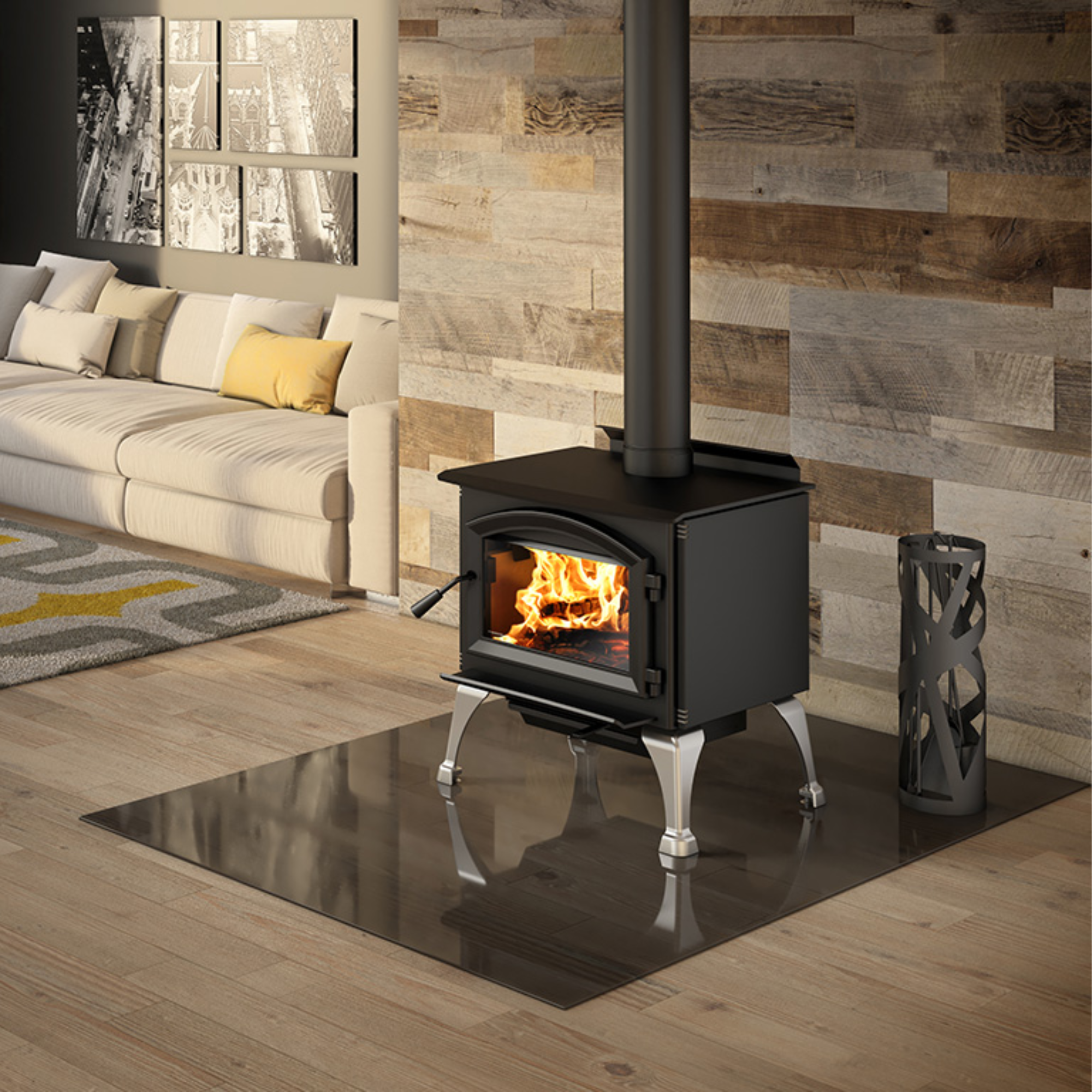 Enerzone Solution 2.3 EPA Certified Wood Burning Stove - Efficient Heating for Cabins, Homes & Outdoor Spaces