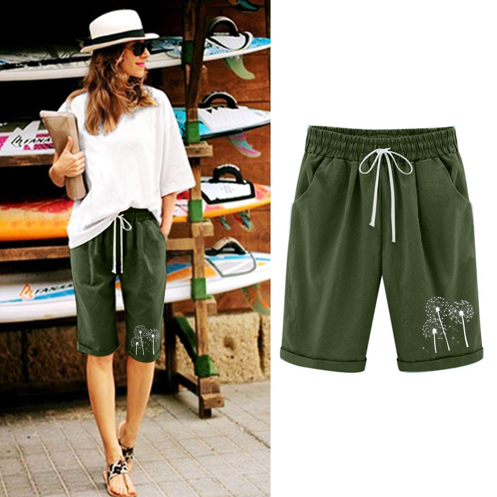 Rvidbe Women's Athletic Shorts - Summer Beach Comfort, Elastic Waist & Loose Fit for Active Lifestyle