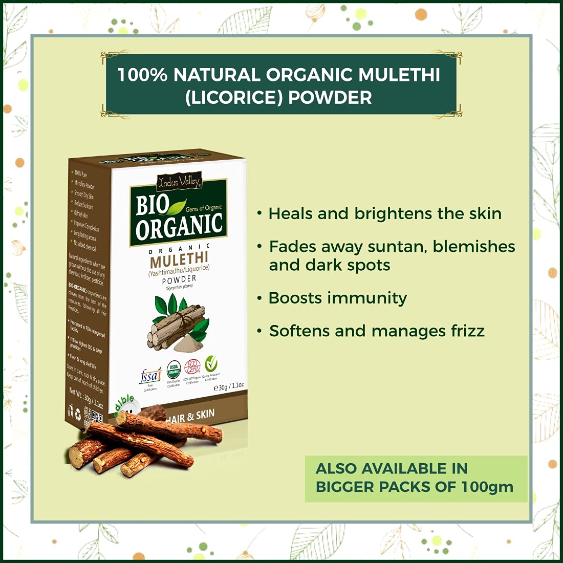 INDUS VALLEY Organic Face Pack Set - Mulethi Powder, Sandalwood, Orange Peel & Multani Mitti (4 x 30g) | Natural Skincare for Glowing Skin | Perfect Beauty Gift for Women | Daily Cleansing & Brightening Treatment