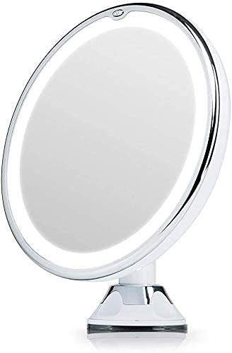 Guomipai Lighted Makeup Mirror with Natural LED Lights - Magnifying Vanity Mirror with Locking Suction Cup, Cordless & Portable for Travel - Perfect for Home, Bathroom, Dressing Room & Professional Makeup Artists