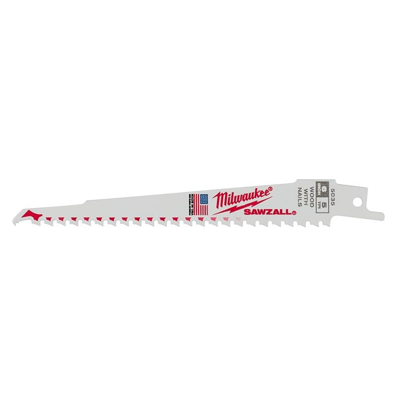 48-Pack 6-Inch 5 TPI SAWZALL Blades for Wood & Metal Cutting | Heavy-Duty Reciprocating Saw Blades for Demolition, Construction & DIY Projects