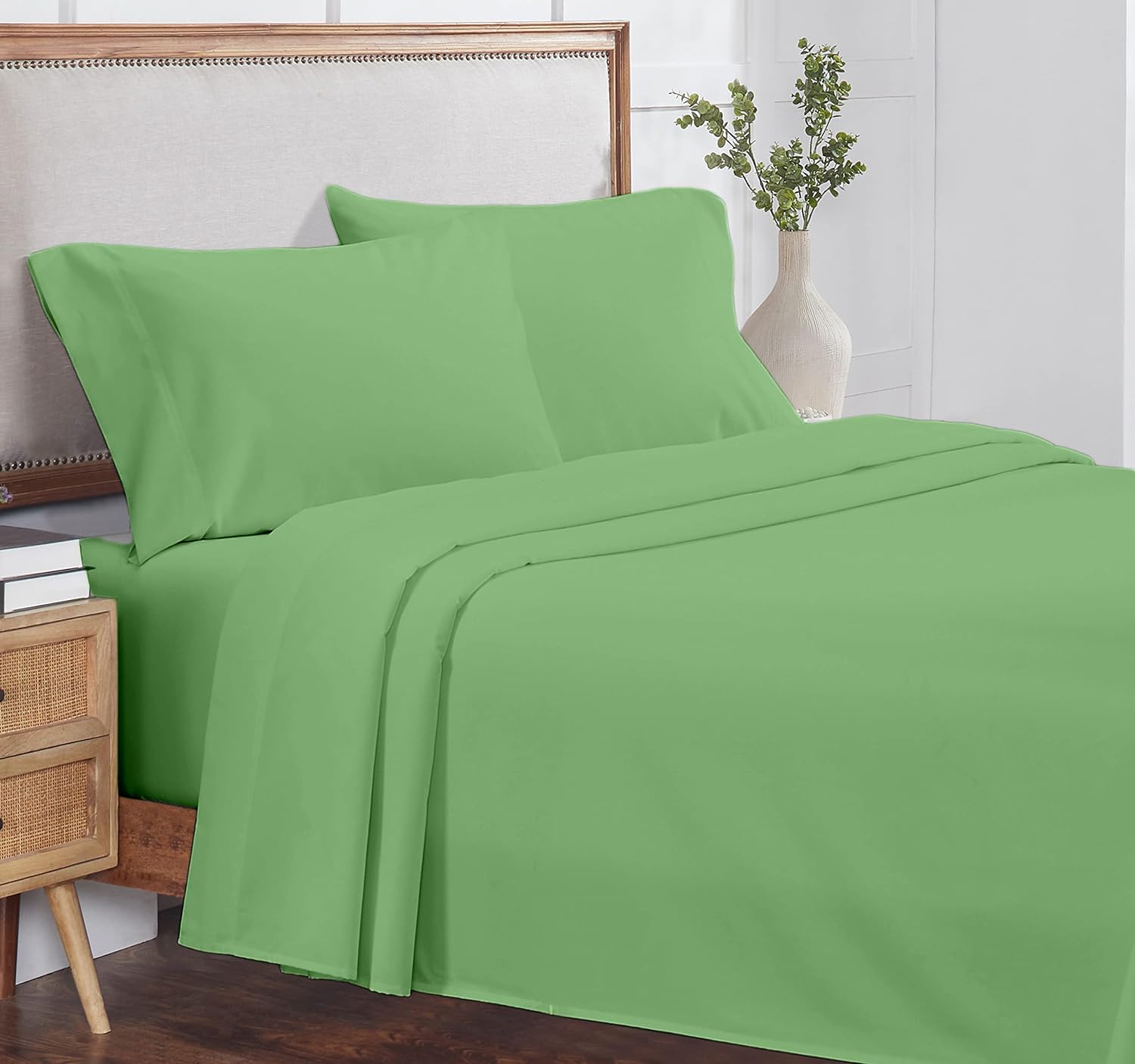 4Pc California King Size Sheet Set - 100% Organic Cotton, 800 Thread Count, Soft & Breathable Luxury Bedding - 8-12