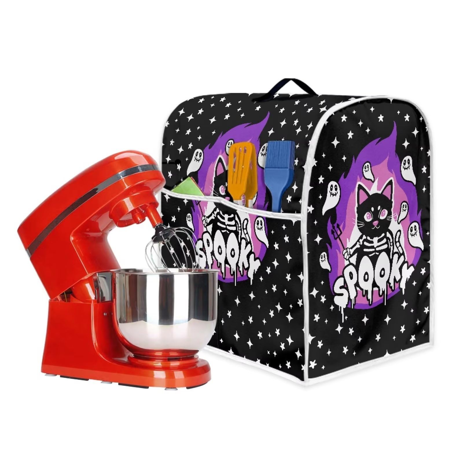 Psesaysky Halloween Cat Ghost Mixer Cover - Dustproof Stand Mixer Cover, Stain-Resistant Kitchen Accessory Decor, Small Size - Perfect for Halloween Parties & Kitchen Protection